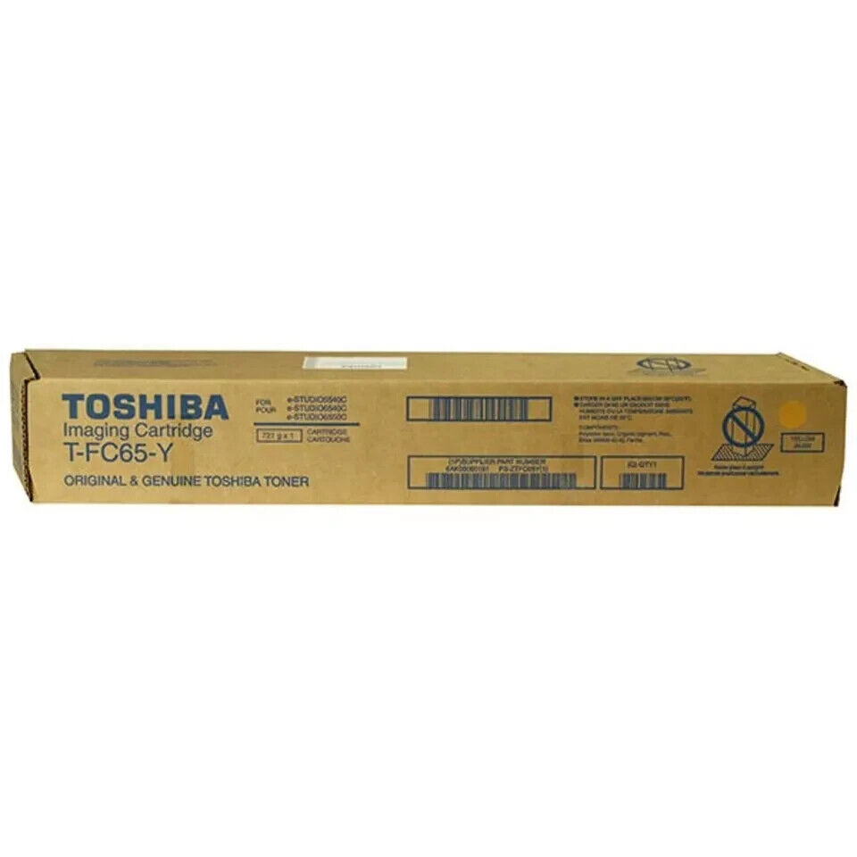 Genuine Toshiba T-FC65-Y Yellow Toner Cartridge Sealed box.