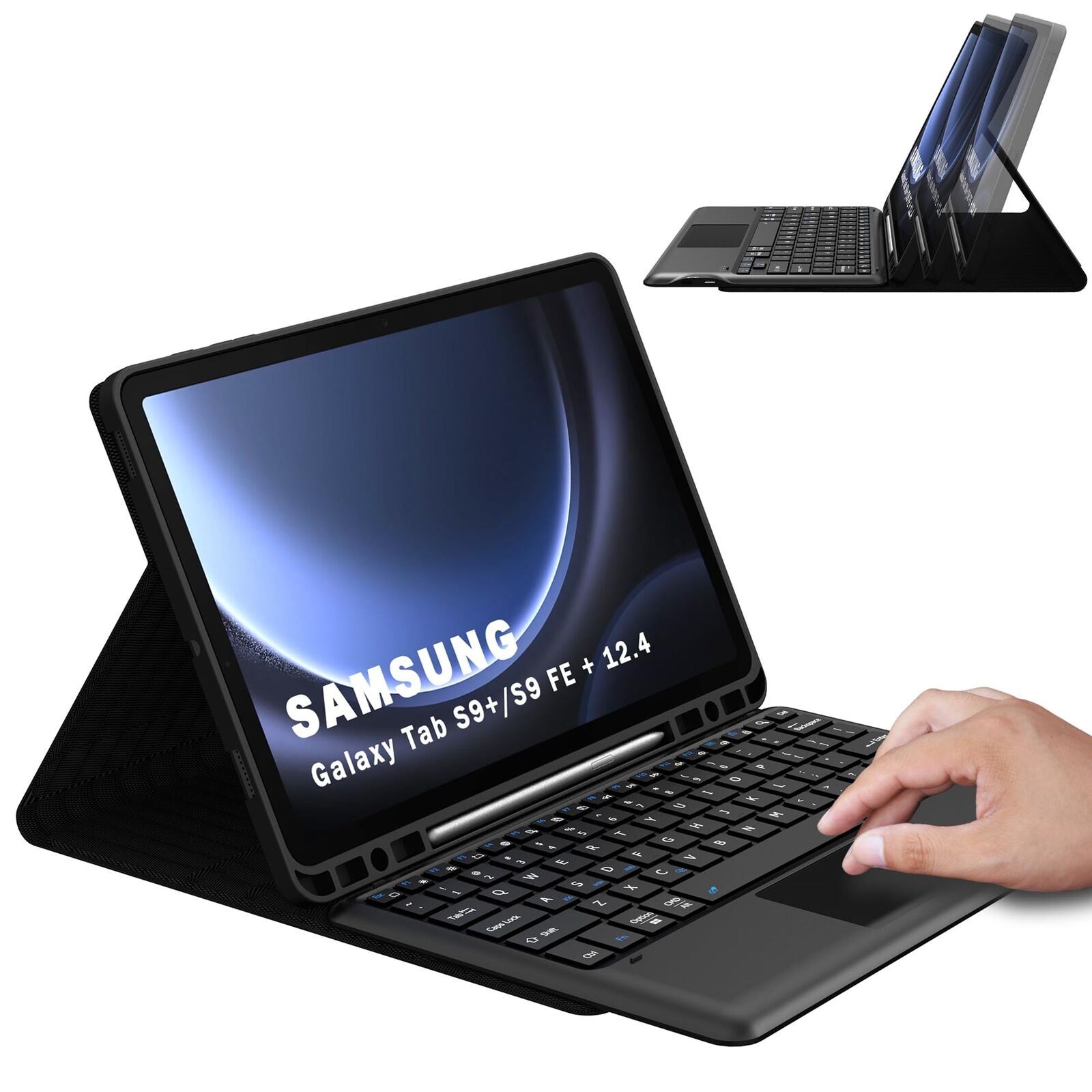 Keyboard Case for 12.4 inch Samsung Galaxy Tab S9 FE Plus/S9 Plus 2023 Tablet...
