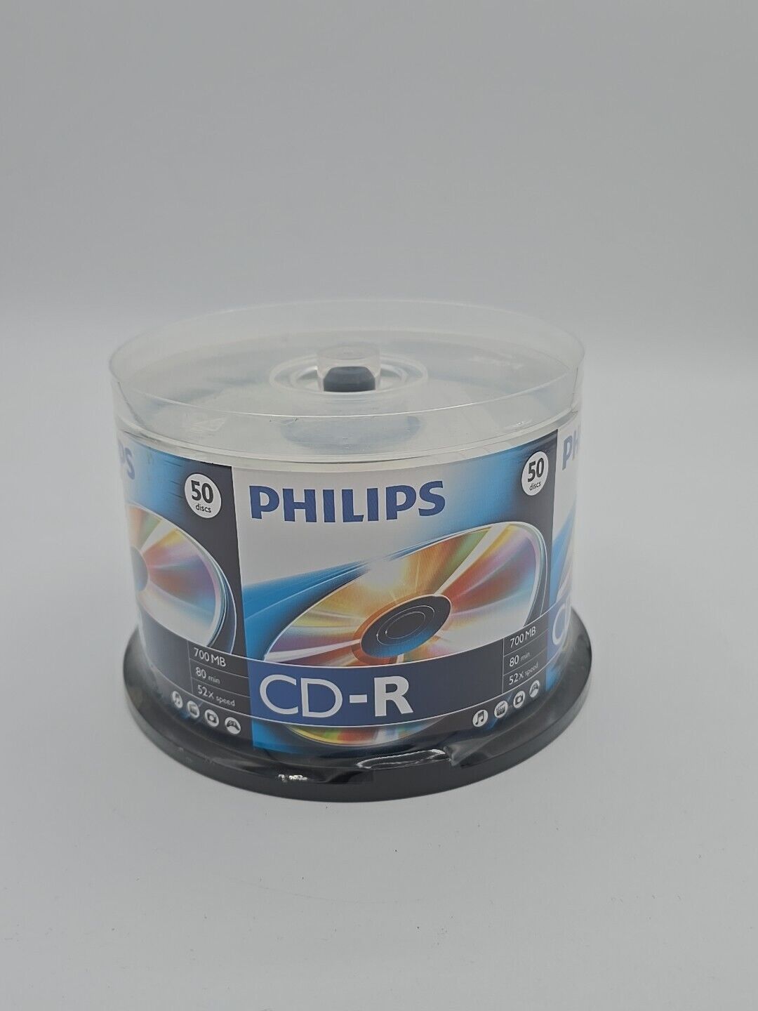 50 Pk Philips 52X Speed 700 MB 80 MIN Blank CD CD-R Discs for Digital Media NEW