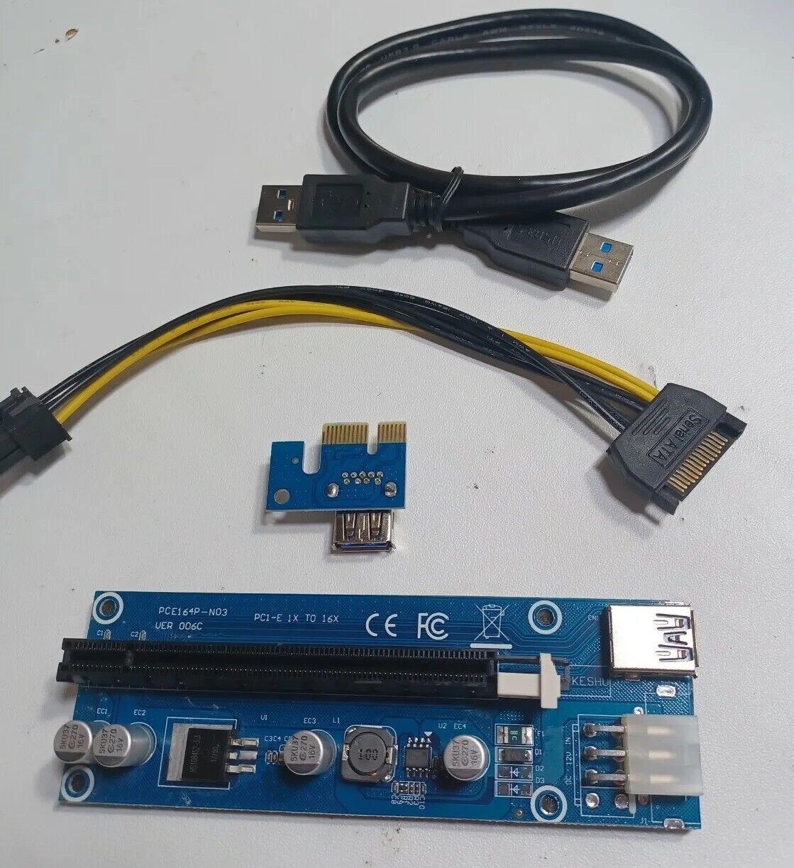 2 Pack PCE164P-N03 Ver 006C PCI-E 1X To 16X USB 3.0 PCE164P-NO3 Raiser Card