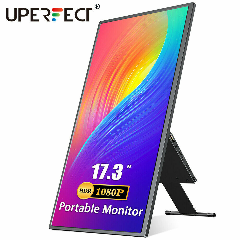 UPERFECT Portable Monitor 17.3'' FHD USB C HDMI IPS screen 1080P Y Bracket Used