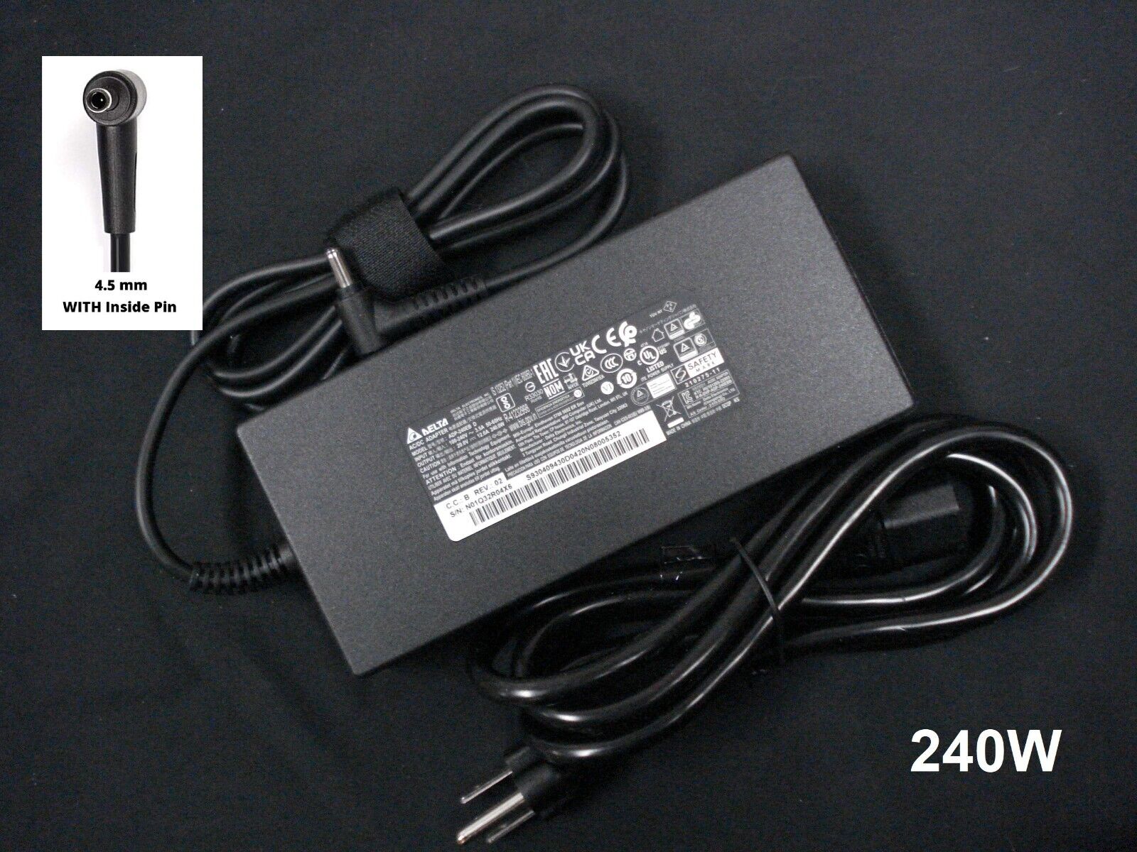 New Genuine OEM MSI Delta 240W 20W AC Power Adapter 957-15CK1P-101 ADP-240EB D