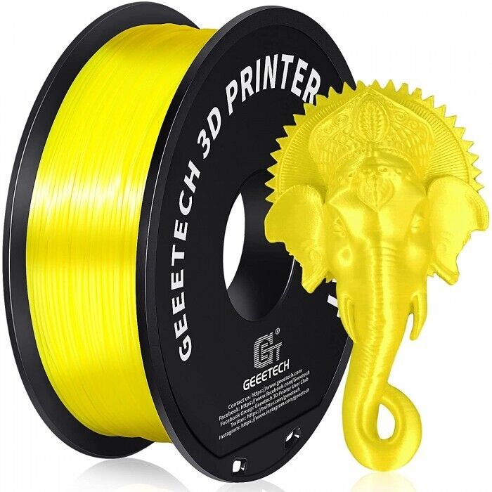 Geeetech Silk PLA 3D Printer Filament 1.75mm 1KG Silk Yellow For FDM 3D Printing