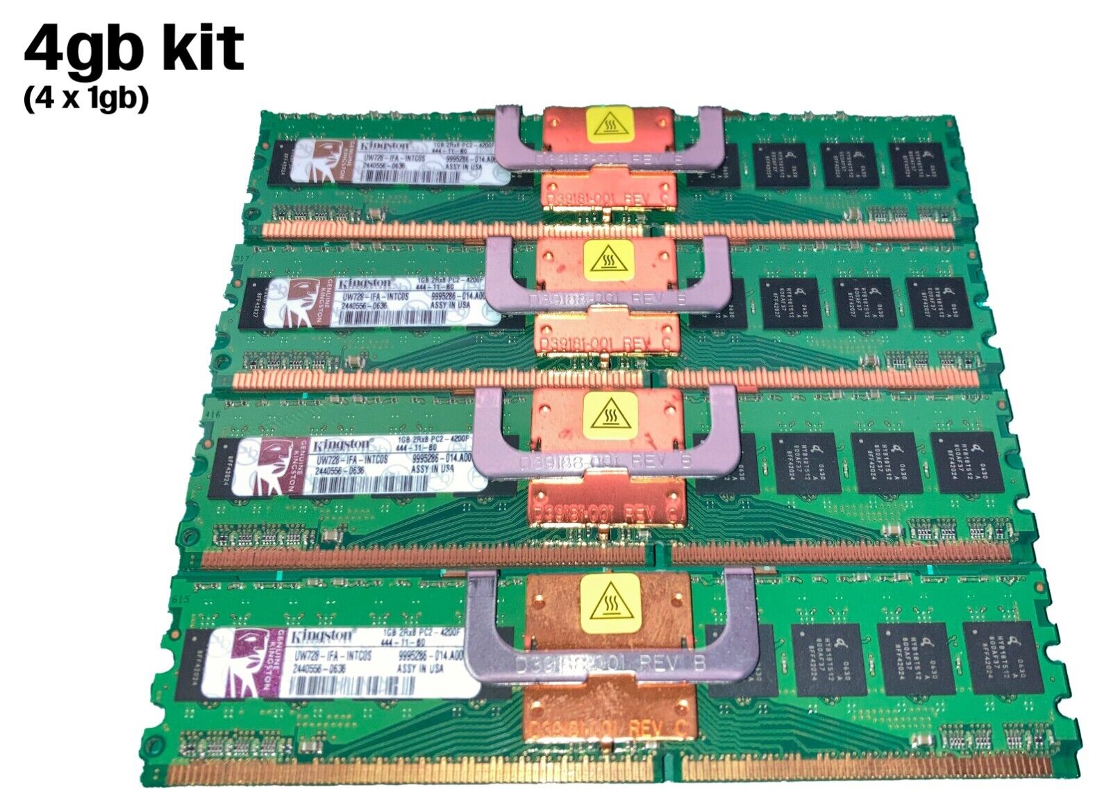(Lot of 4) UW728-IFA-INTCOS Kingston 1GB DDR2 Fully Buffered FB ECC PC2-4200