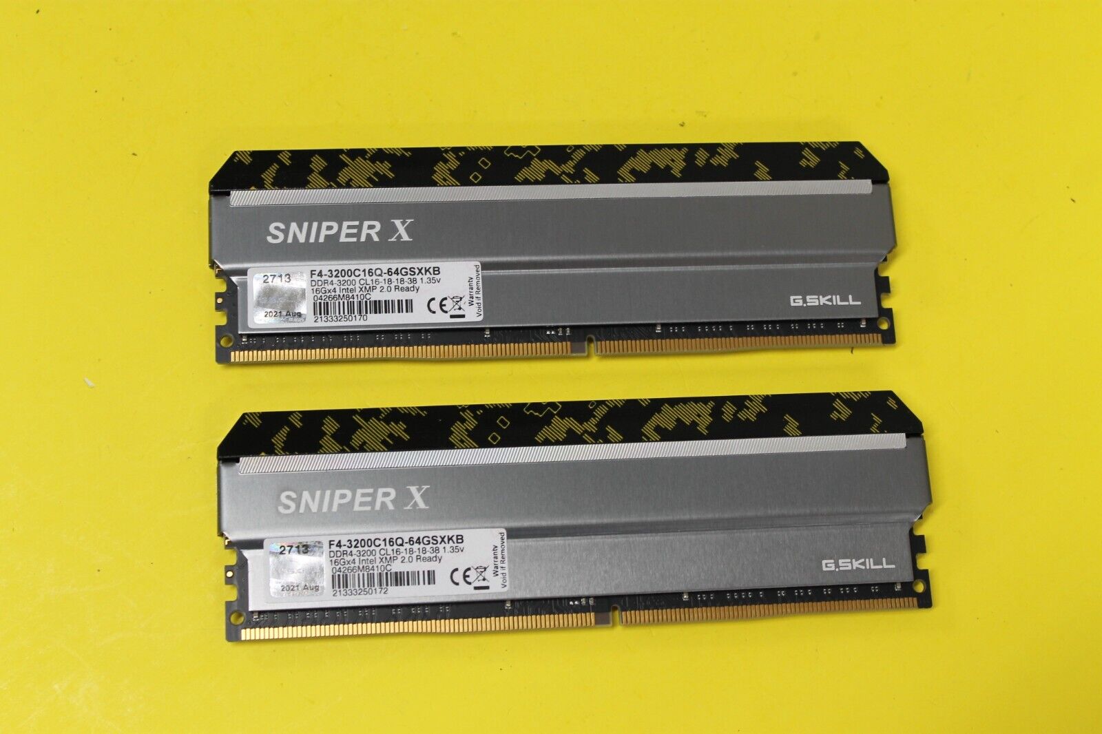G.SKILL SNIPER X 32GB (16GB x 2) DDR4 3200 Memory Ram F4-3200C16Q-64GSXKB