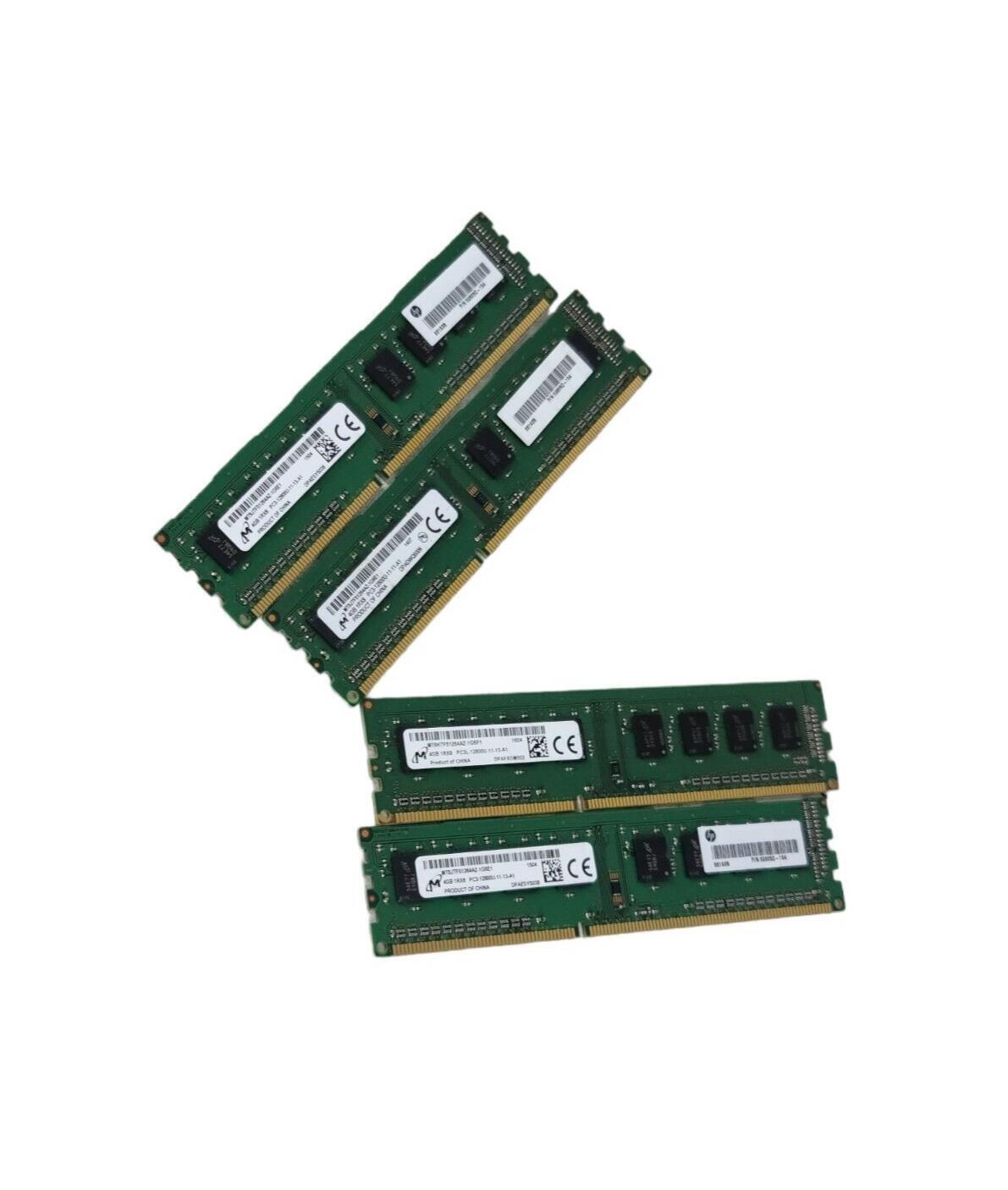 16GB (4x4GB) PC3-12800u DDR3-1600MHz 1Rx8 Non-ECC Micron MT8JTF51264AZ-1G6E1