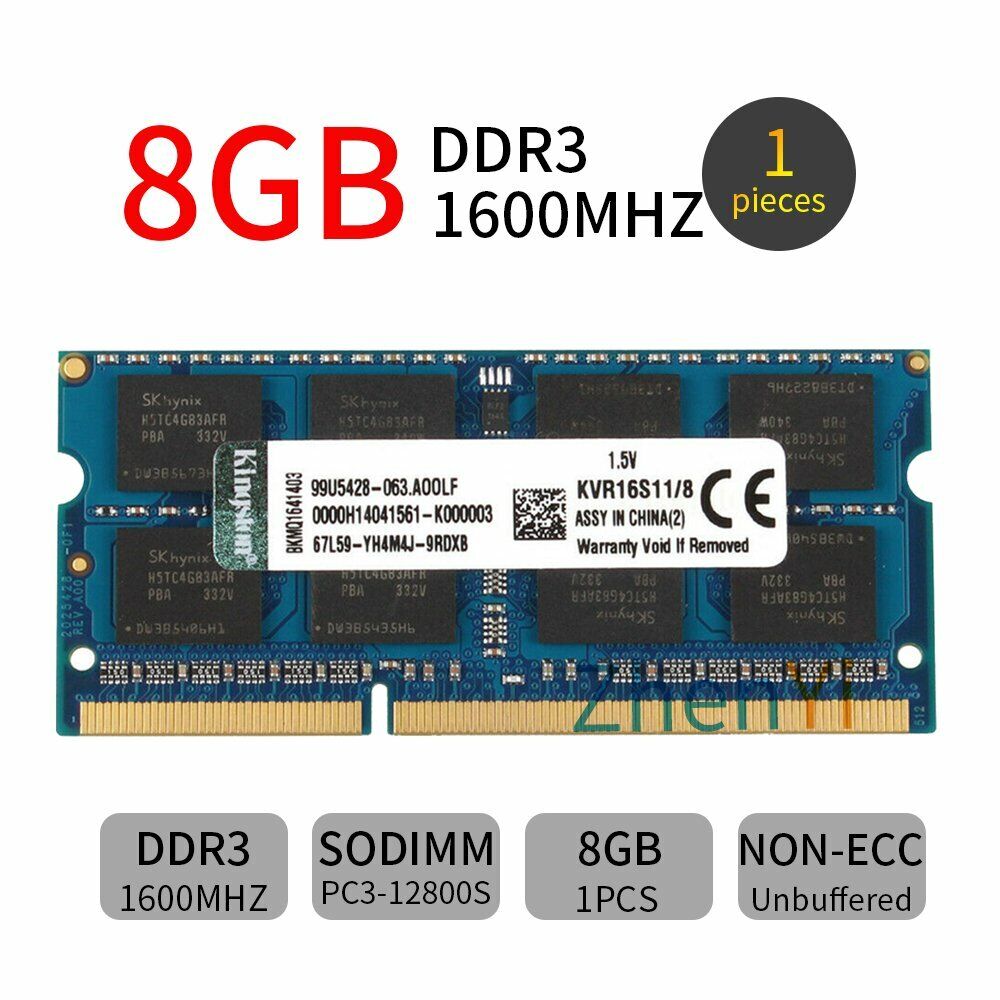 Kingston 32GB 16GB 8GB PC3-12800S DDR3 1600MHz KVR16S11/8 Laptop Memory Lot AB