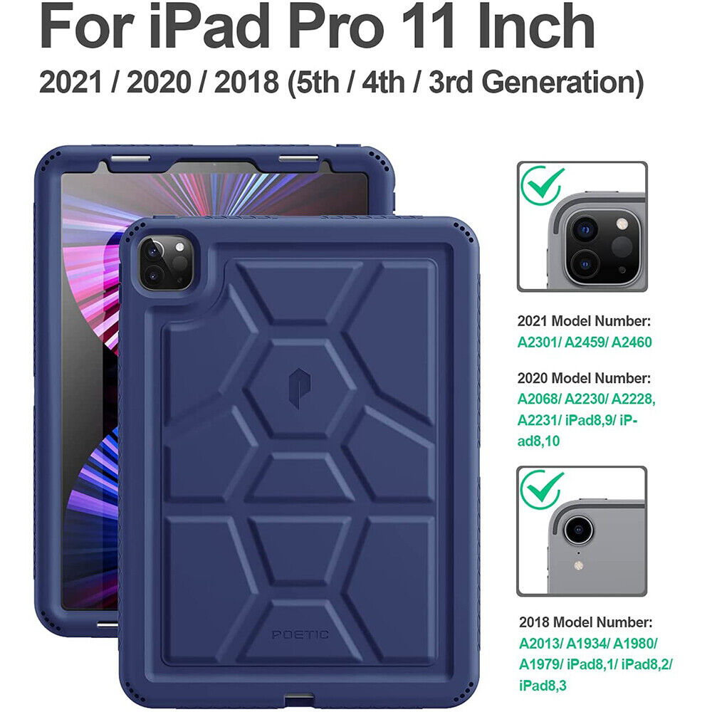 For iPad Pro 11 4th Gen Case 2021 2020 2018 Shockproof Heavy Duty Cover Blue