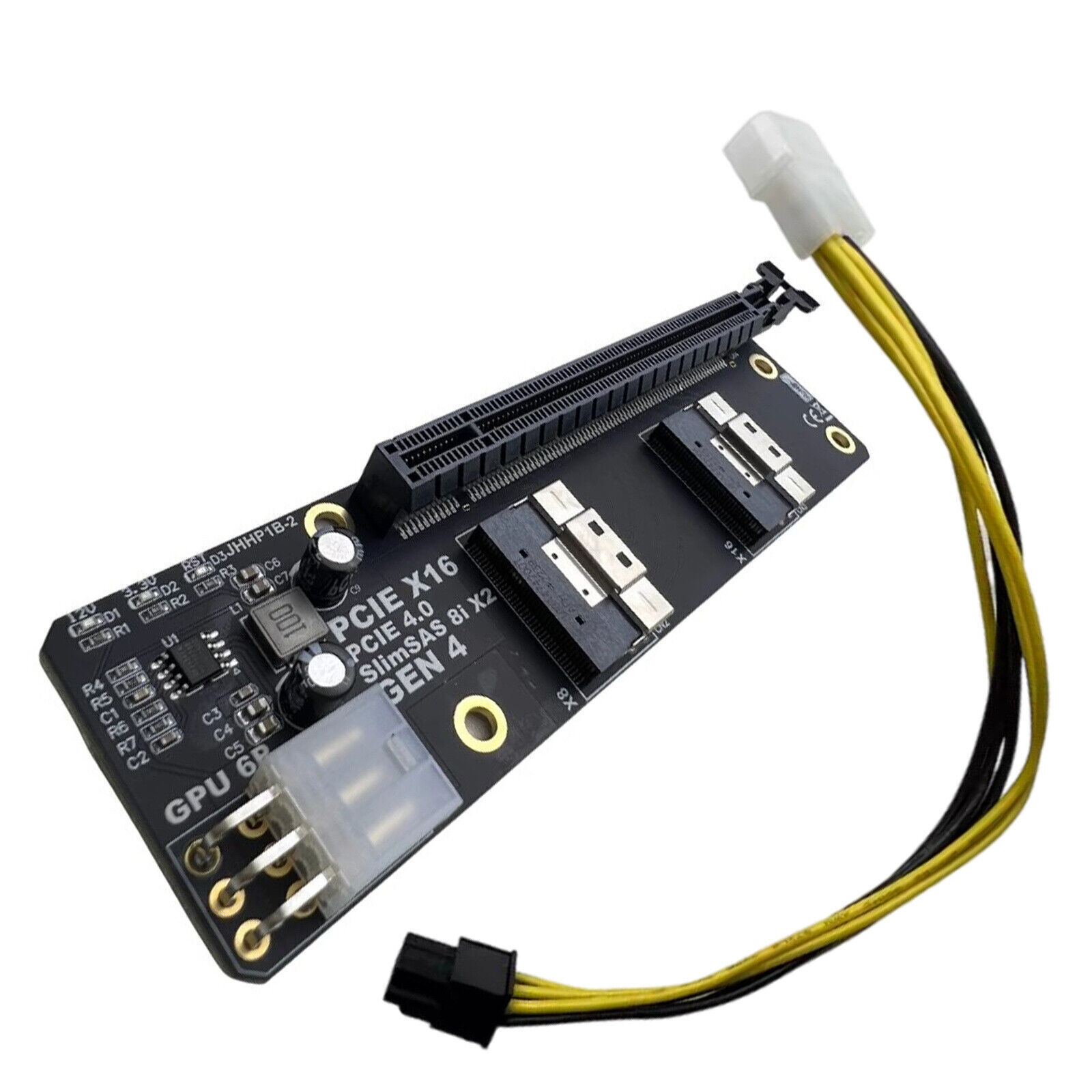 2 Port SlimSAS 8iX2 to PCIe 4.0 x16 Slot SFF8654 Riser Card GEN4 adapter Card