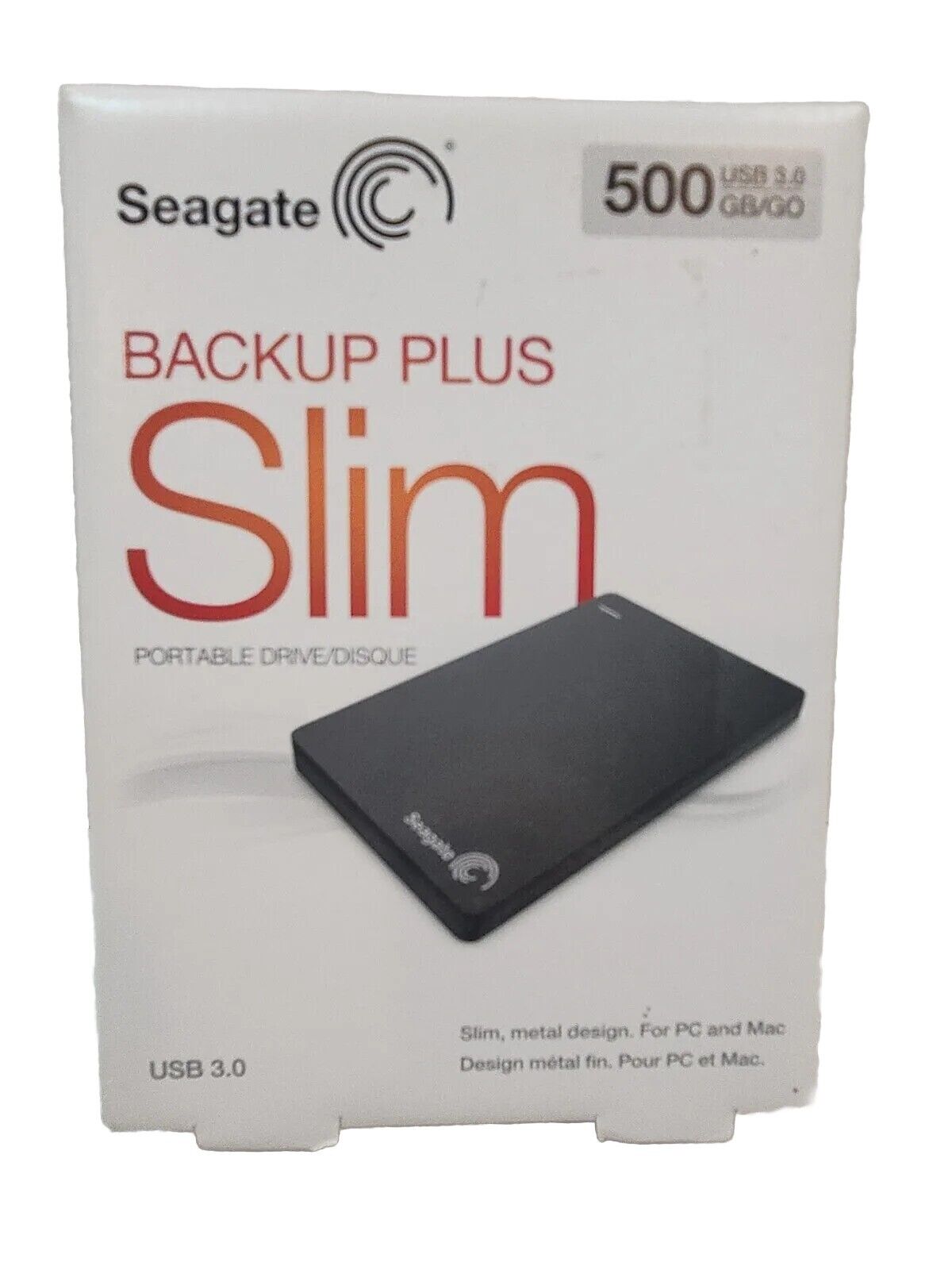 Seagate Backup Plus Slim External Portable Backup Drive 500 GB PC or MAC New 