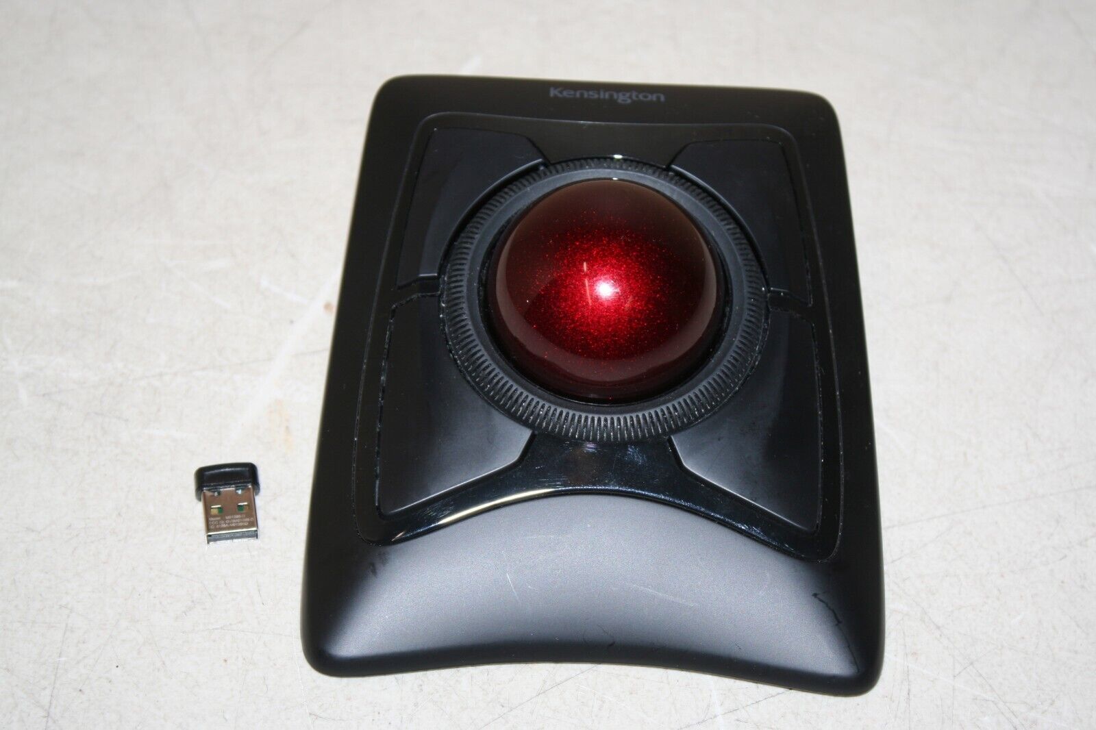 Kensington M01286-M Expert Mouse Wireless Trackball w/Dongle USB Receiver-Tested