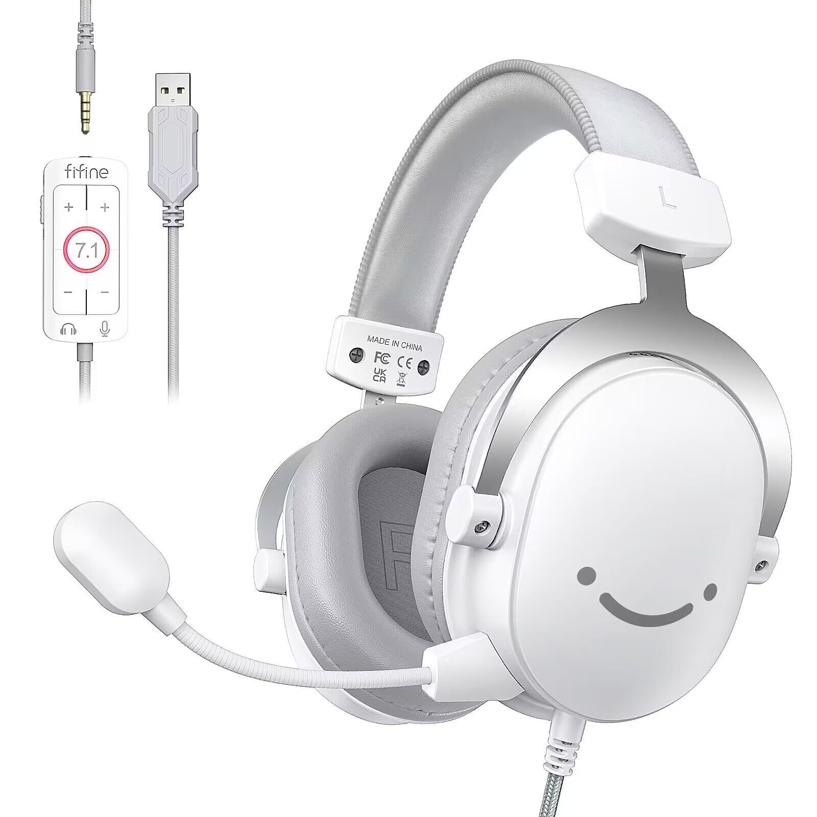 USB PC Gaming Headset with 3.5mm Audio Jack, Detachable Microphone, 7.1 Surround