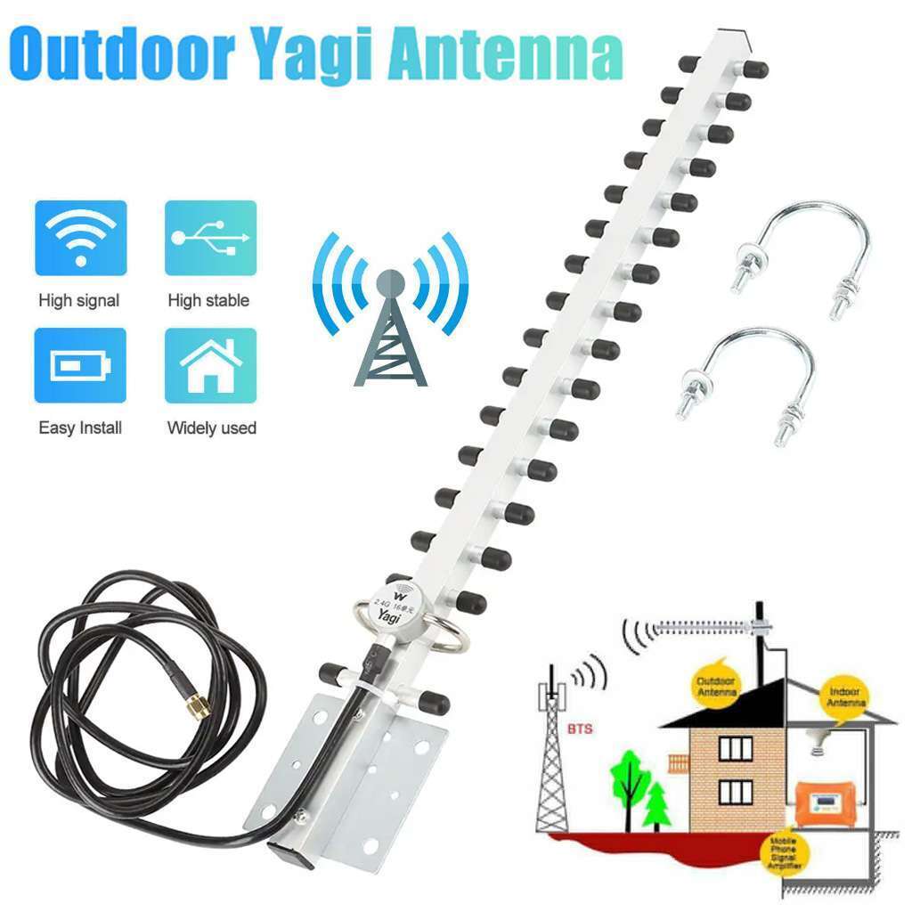 2.4G Yagi WiFi Antenna 25dBi Outdoor Directional Signal for Wireless Card Router
