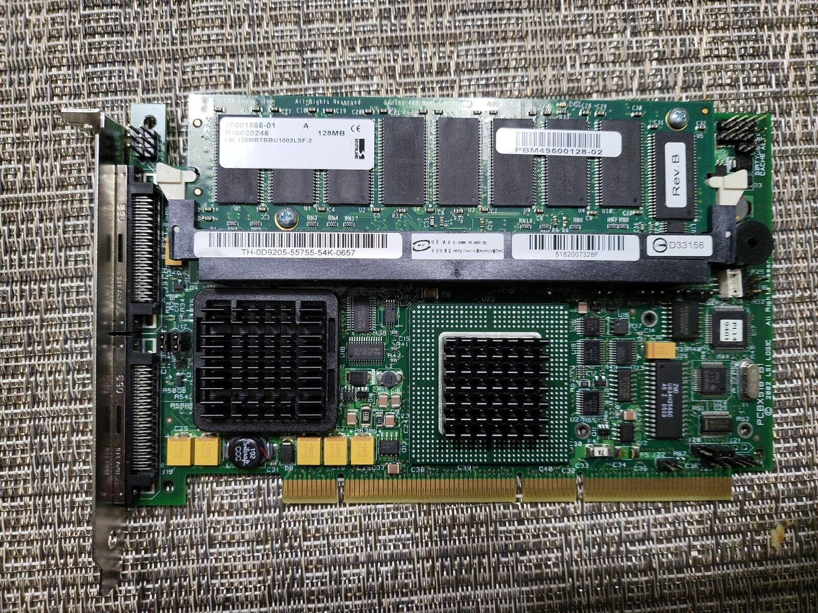 Dell LSI Logic RAID Controller Card 128MB Ultra320 0D9205 D9205 (B1)