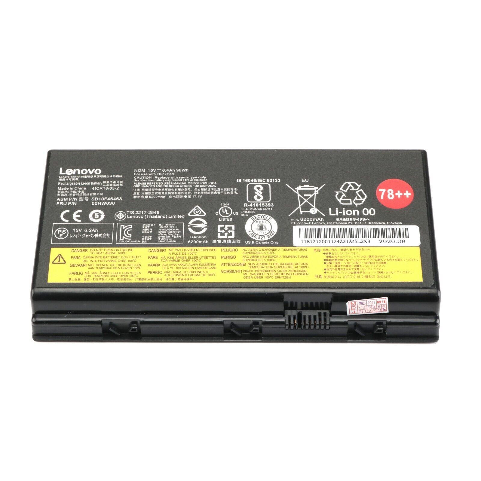 Genuine 96WH 00HW030 01AV451 Battery for Lenovo ThinkPad P70 P71 SB10F46468 78++