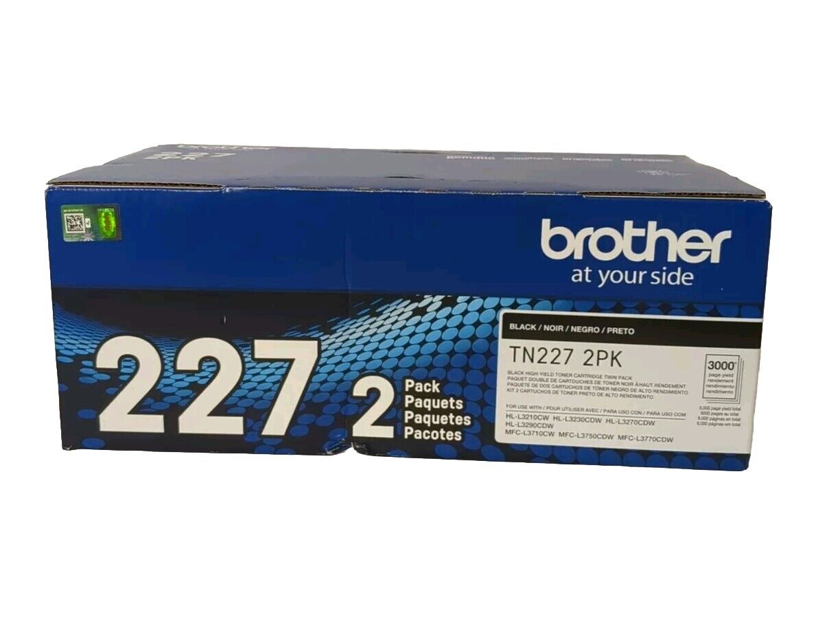 Brother TN227 2PK Black HY Toner Cartridge New Factory Sealed