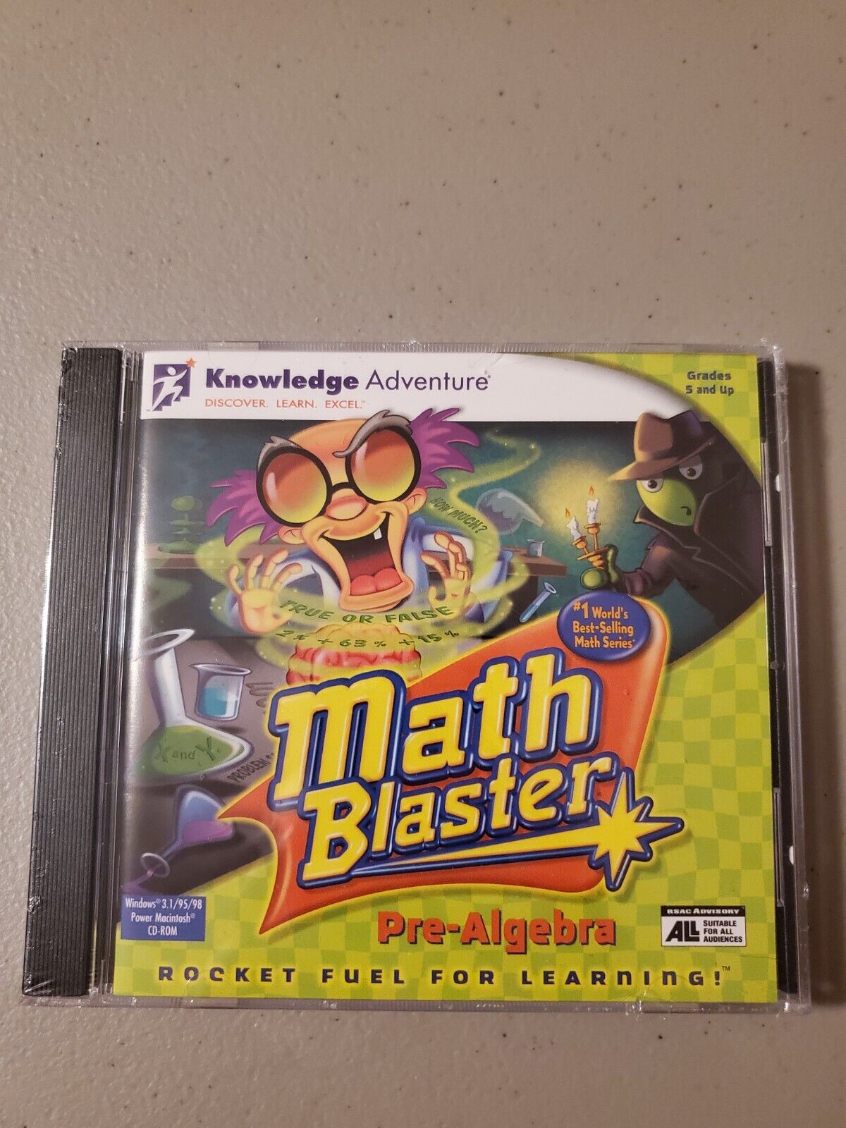 NEW Sealed Math Blaster CD-ROM Educational Game  Pre-Algebra Windows 98/95  PC 