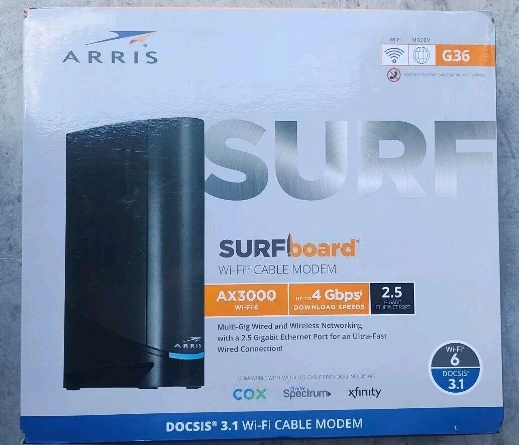 ARRIS Surfboard G36 DOCSIS 3.1 Multi-Gigabit Cable Modem Router - UNTESTED