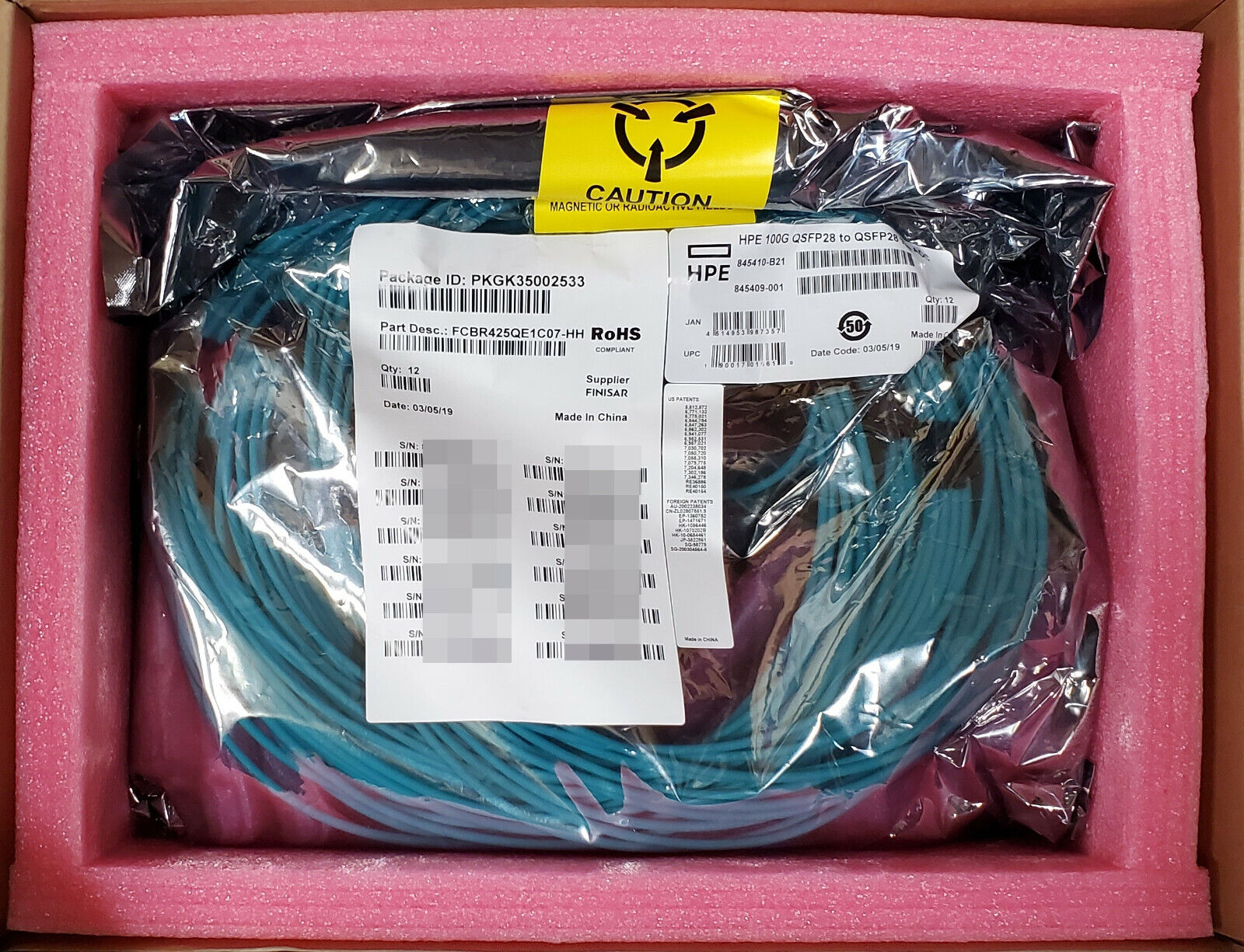 NEW HPE 100G QSFP28 7M Active Optical Cable AOC 845410-B21 850395-001