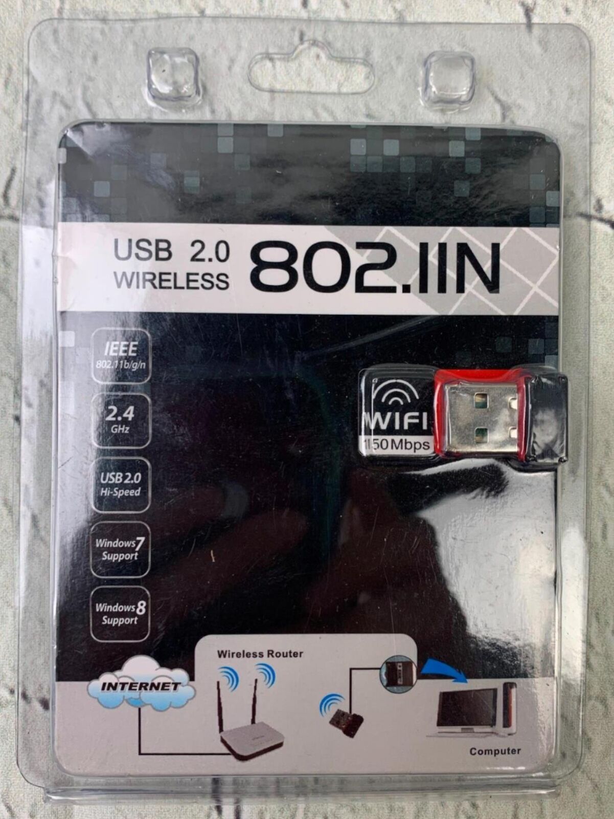 USB 2.0 Wireless N150 Mbps Nano WiFi Network Adapter