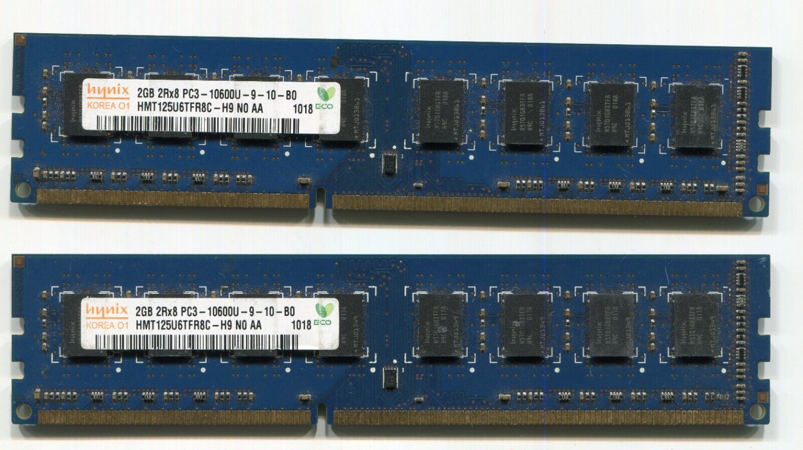 4GB 2x2GB PC3-10600 HYNIX HMT125U6TFR8C DDR3 1333 MHZ Desktop Ram Memory Kit