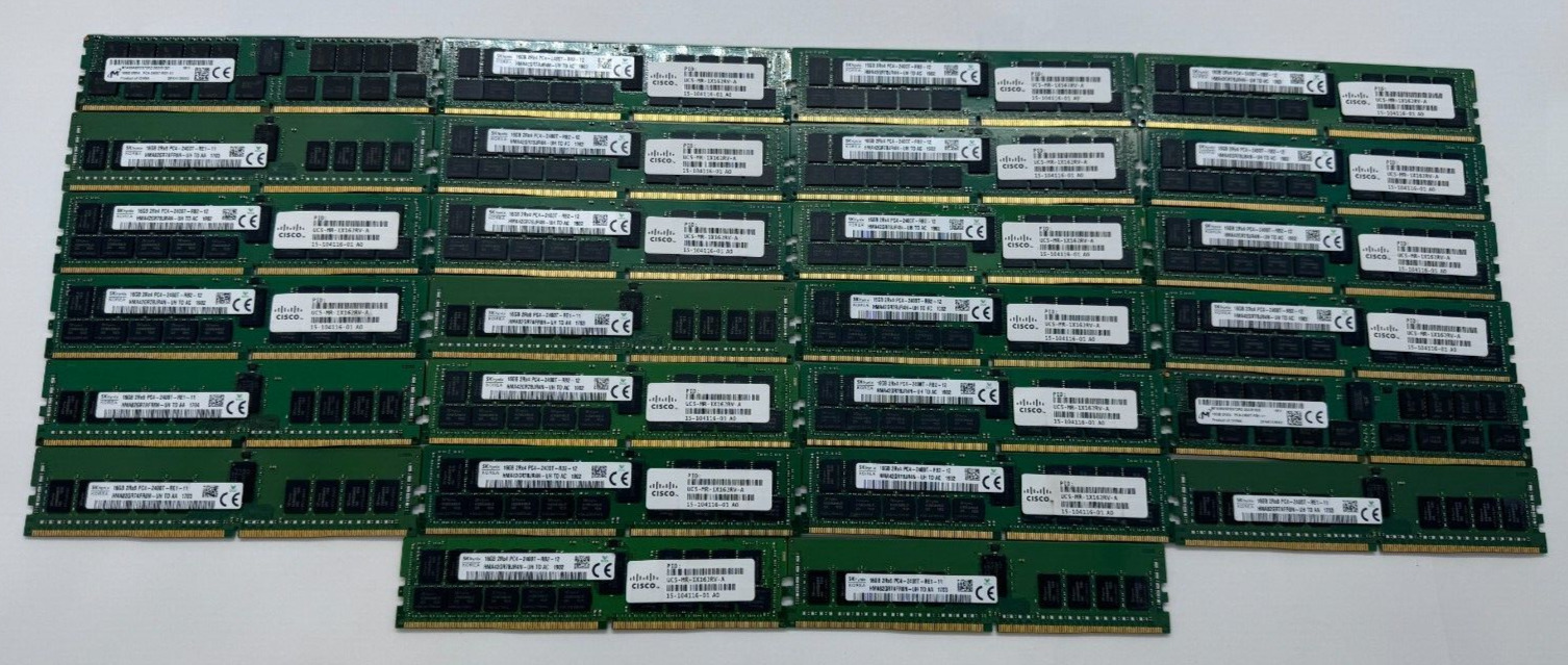 [ BULK LOT OF 26] 16GB PC4-2400t DDR4 RDIMM ECC Server Memory RAM
