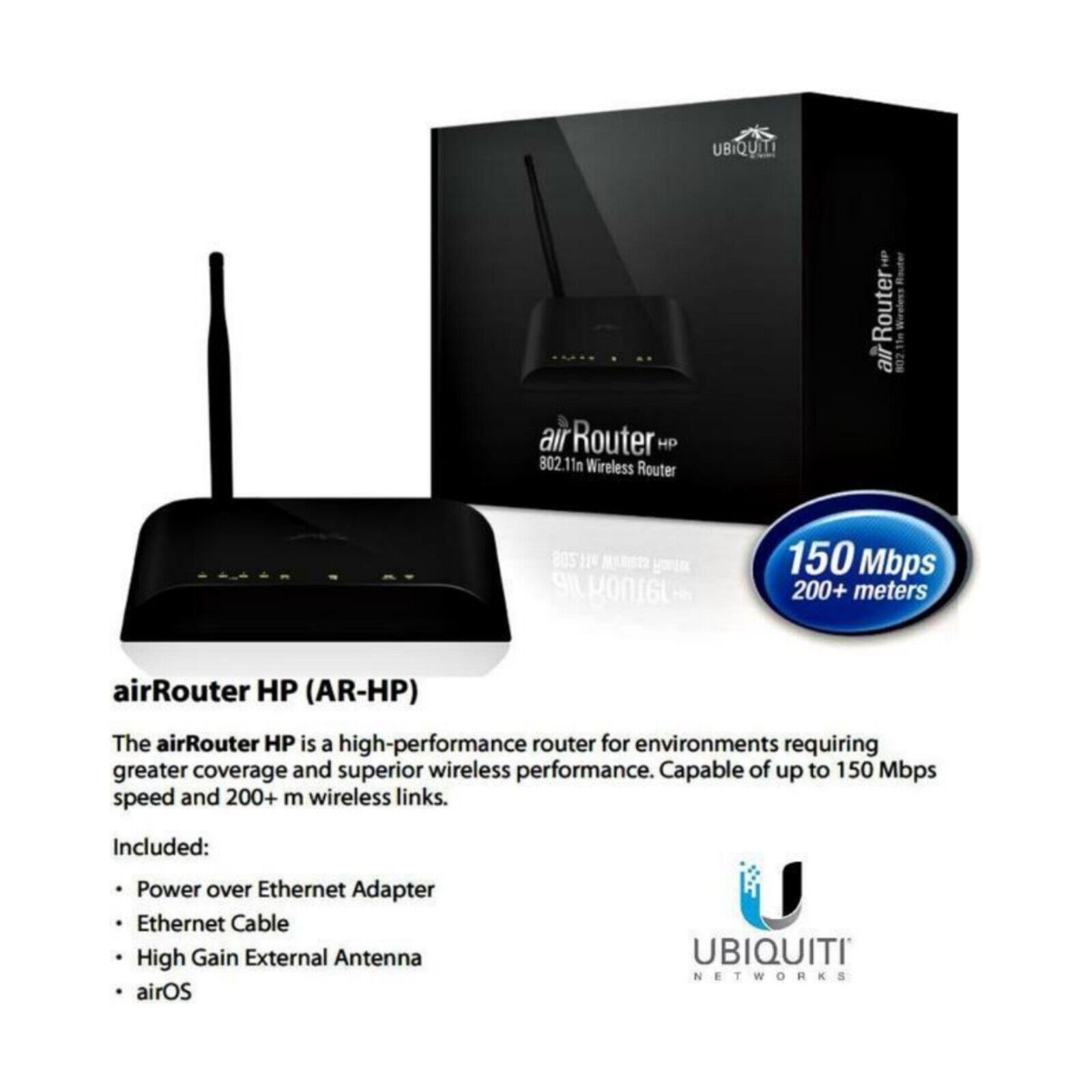 New Ubiquiti Networks airRouter 802.11n Indoor Wireless Router