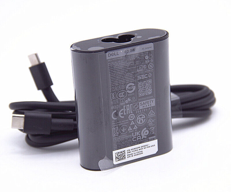 Original Dell 60W GaN Power Charger Adapter USB-C Cord for Dell XPS13 Plus 9320