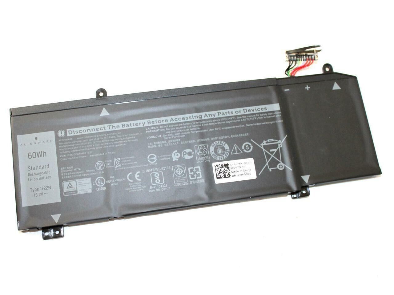 GENUINE Dell 1F22N Alienware M15 15.2V 60Wh HYWXJ Li-ion Laptop Battery
