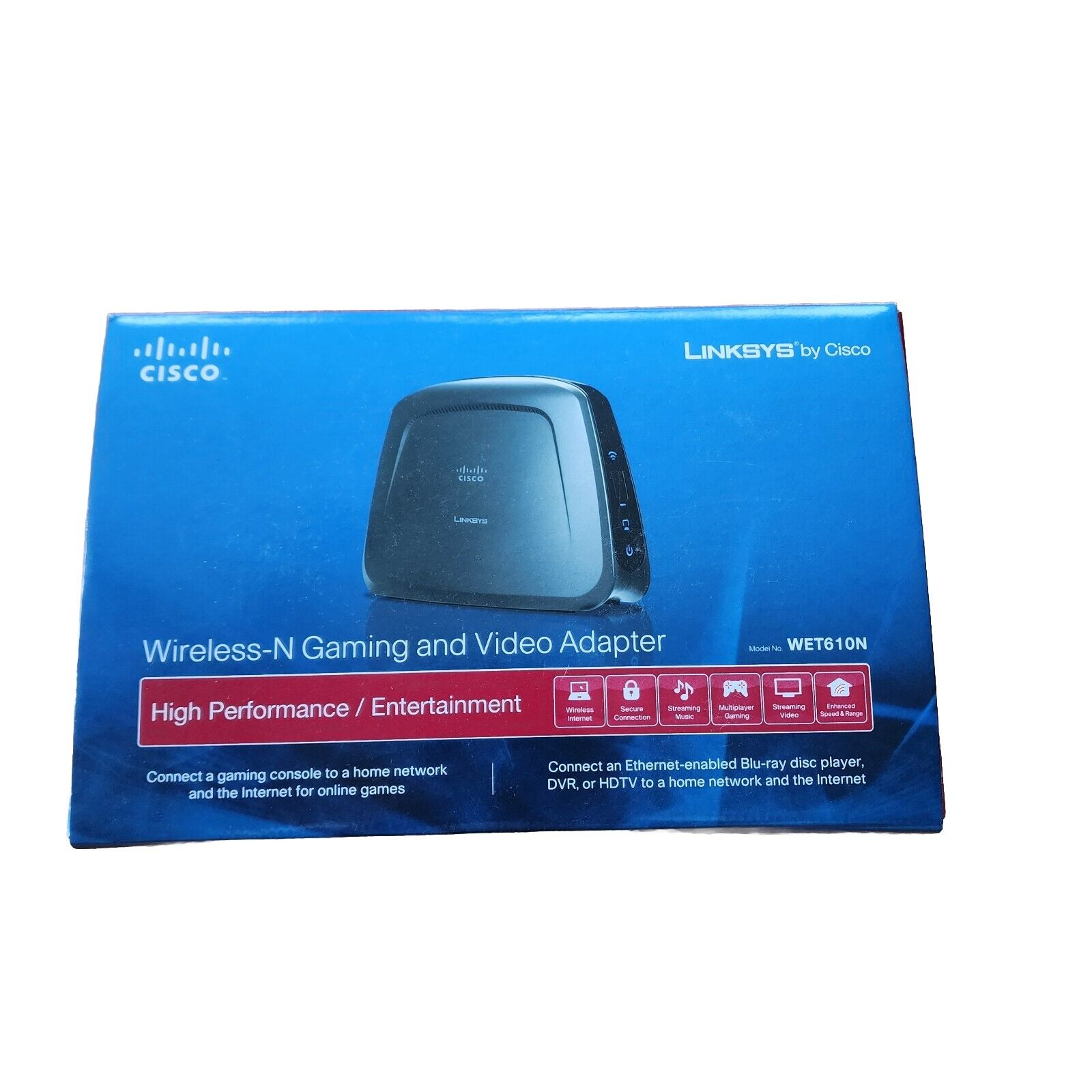 Cisco Linksys Dual-Band Wireless-N Gaming and Video Adaper - WET610N