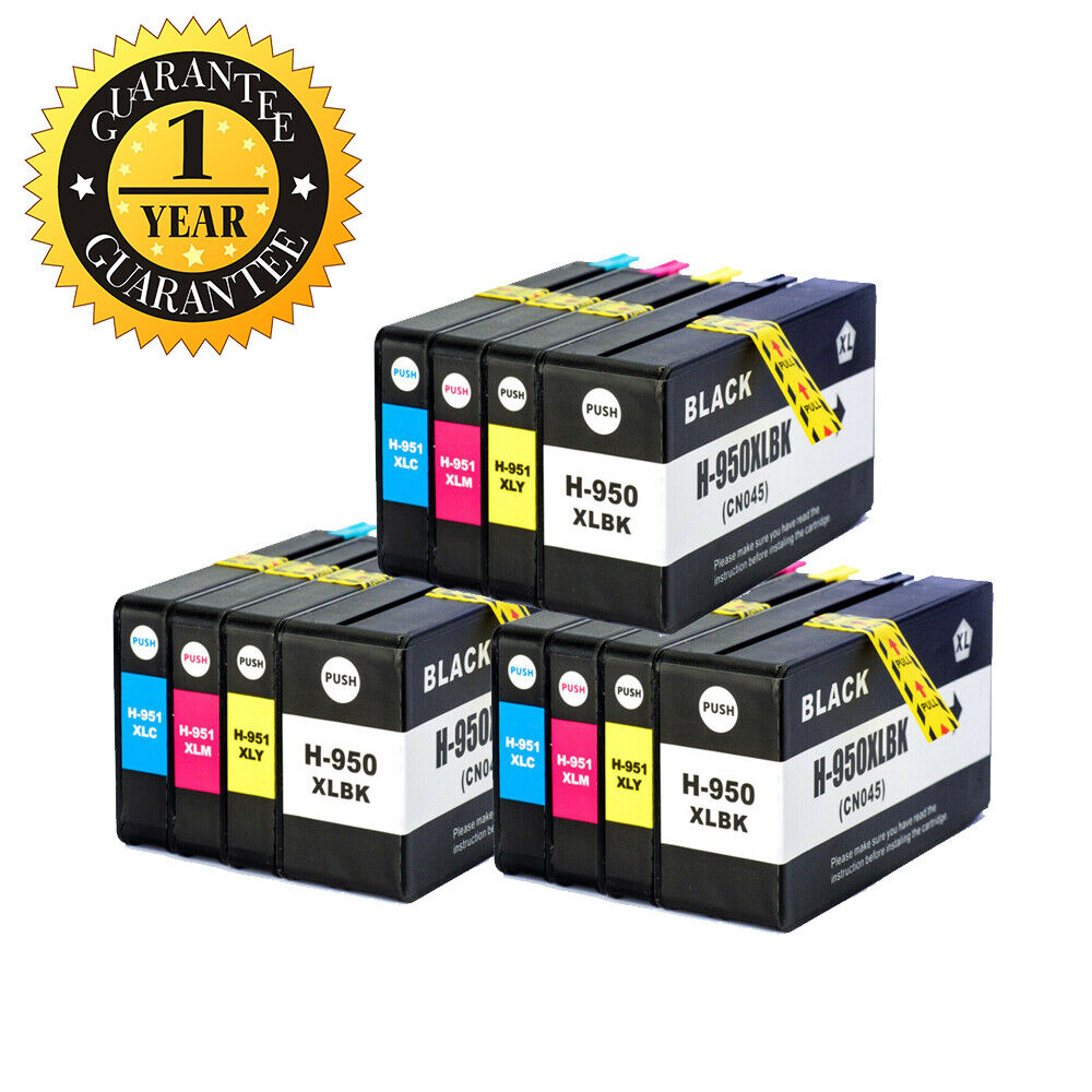 12 PK 950XL 951XL Ink Cartridges for HP Officejet Pro 8600 8610 8615 with Chip