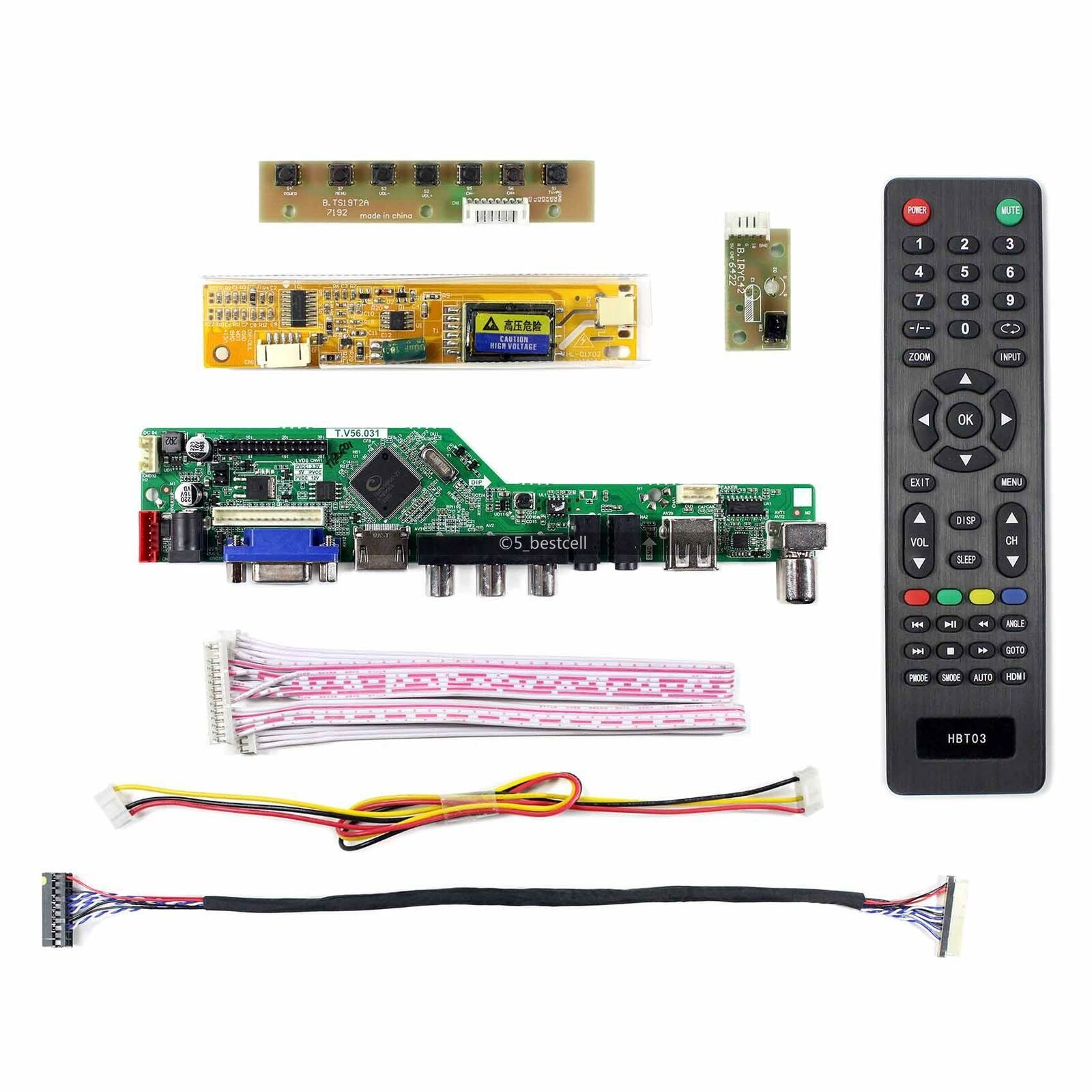 TV+HDMI+VGA+USB LCD LED Screen Controller Driver Board Kit for LP154WX4(TL)(C8)