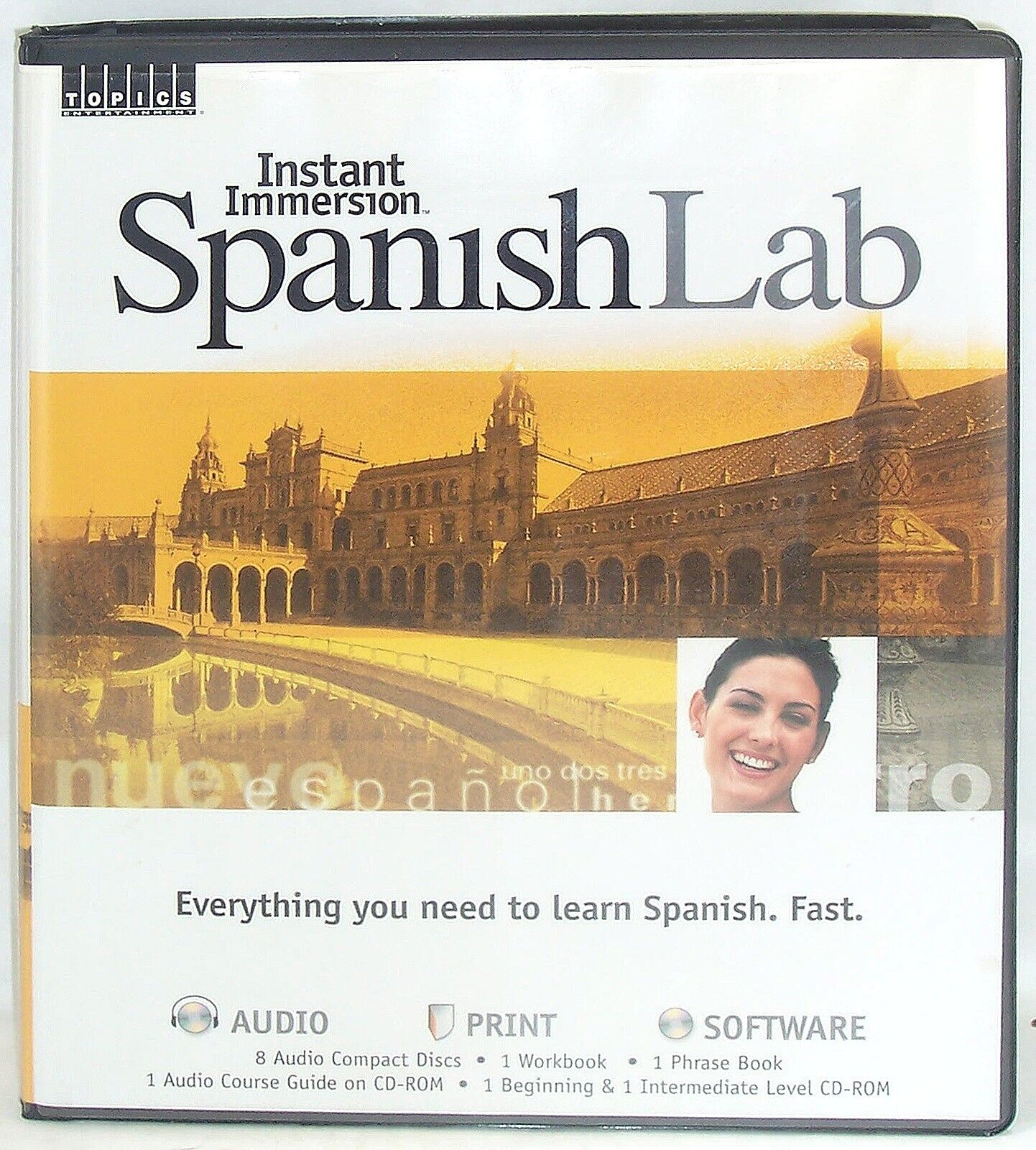 Topics Instant Immersion Spanish Lab, 8 CDs, Workbook, Phrase Book, Course Guide