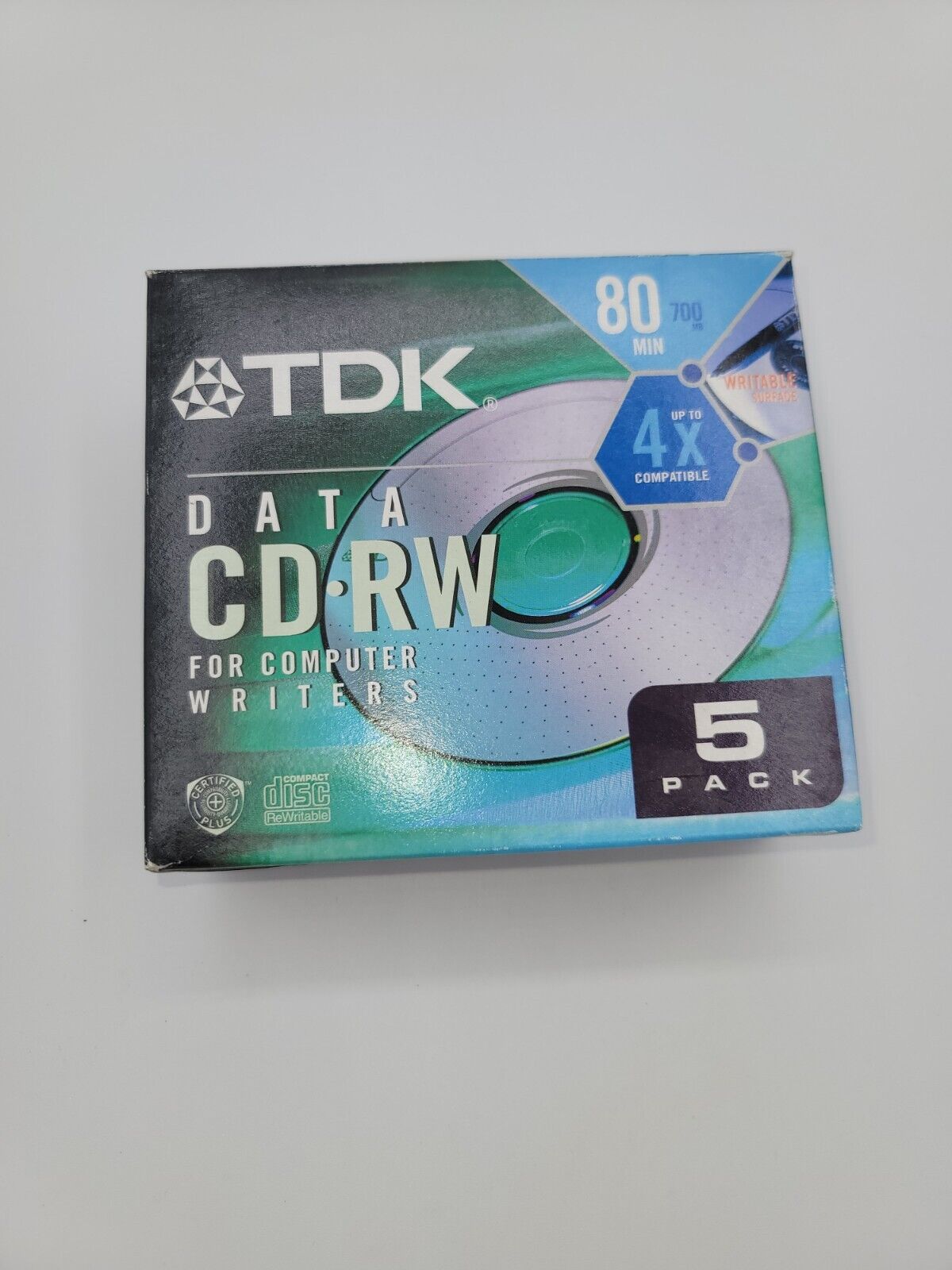TDK CD-RW 3-Pack Rewritable Data CDs 1x-4x 700MB 80 min Blank