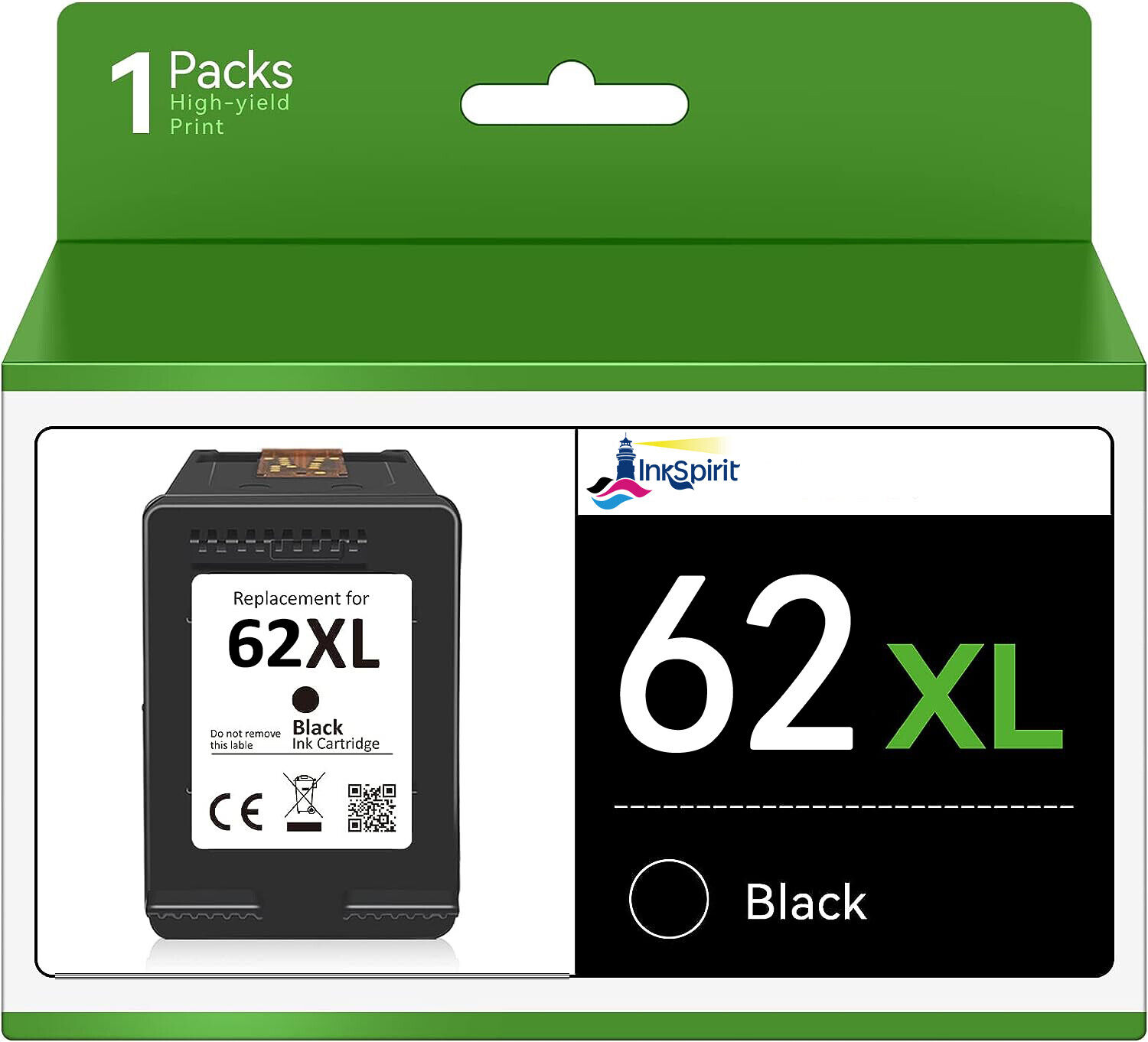 XXL 62XL Black Color Ink Cartridge for HP Envy 5660 7640 7645 OfficeJet 5740 Lot