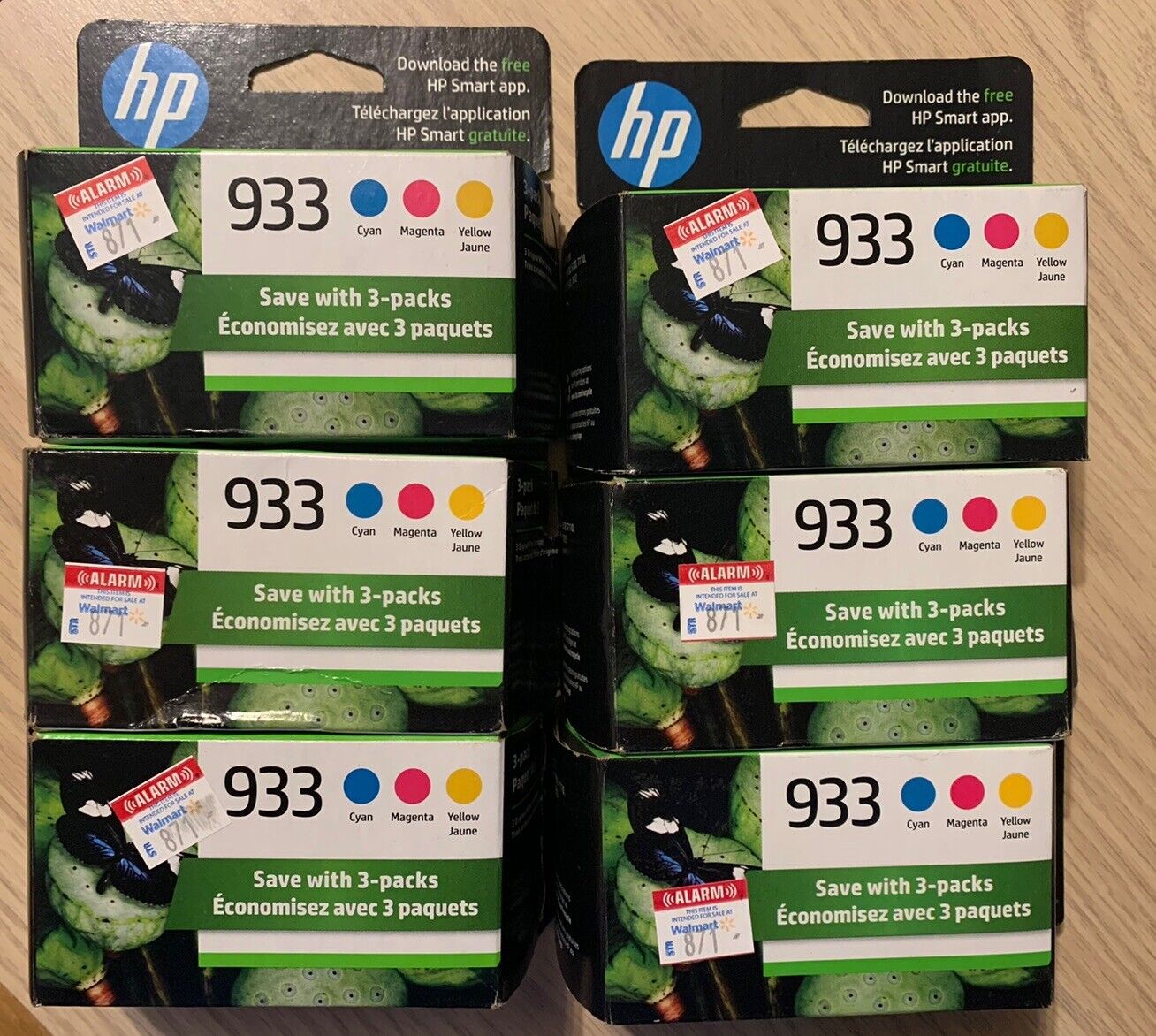 (Lot of 6 Total) Genuine Hp 933 Ink Cartridges Exp March 2024-New Sealed