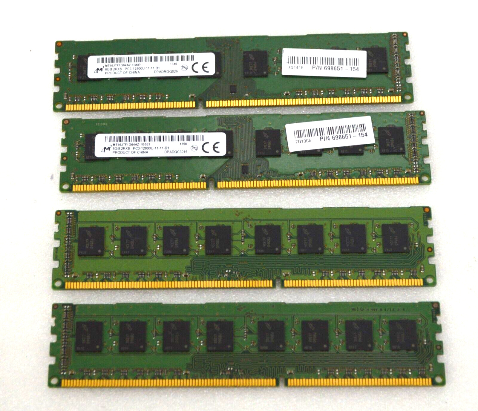 Micron 32GB (4x8GB) 8GB 2Rx8 PC3-12800U-11-11-B1 Desktop RAM
