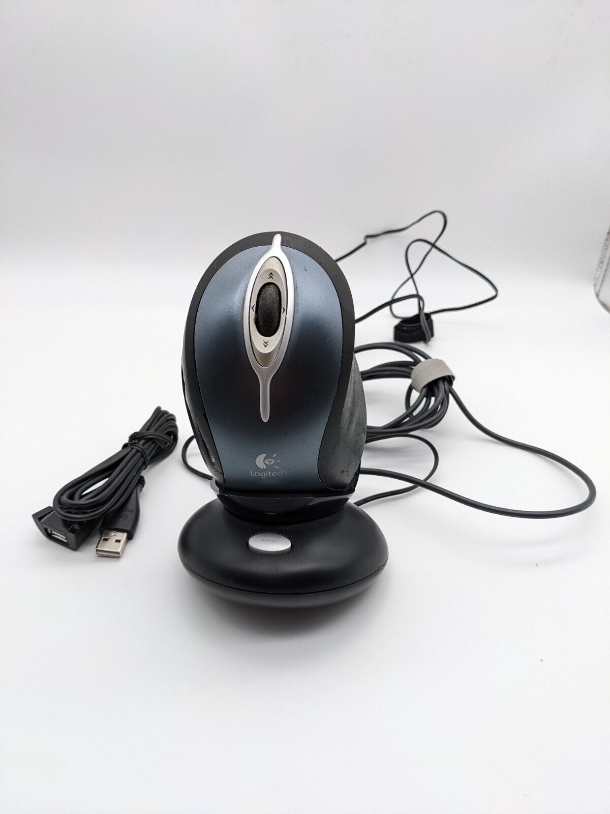 Logitech MX1000 Wireless Laser Mouse M-RAG97 & Receiver/Charger Dock+AC Adapter