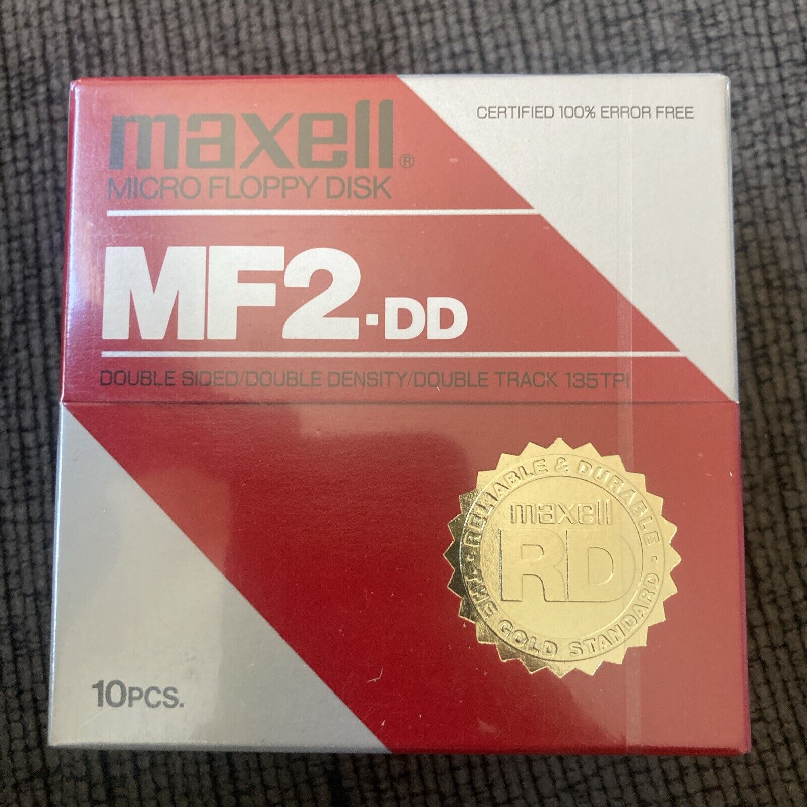 10 new sealed MAXELL Micro Floppy Disk MF2-DD double sided 1.0 MB one box