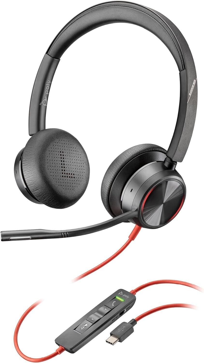 Poly Blackwire 8225 Premium Wired Headset (Plantronics) – Active Noise Canceling