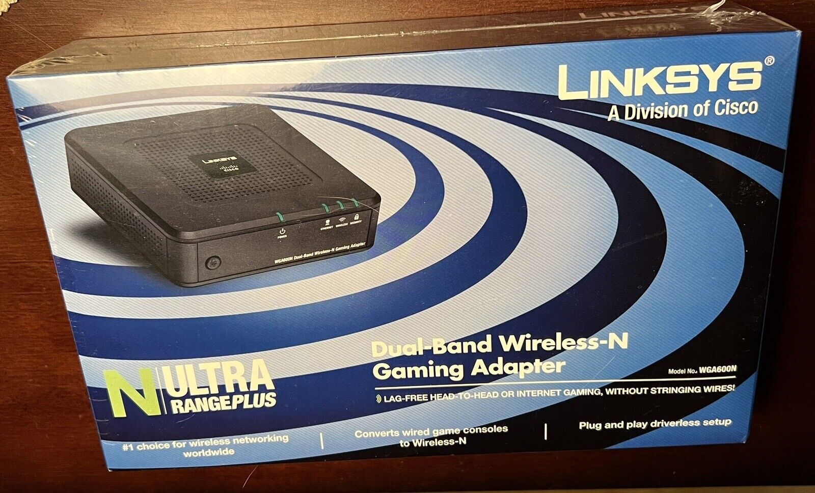 LINKSYS Dual-Band Wireless-N Gaming Adapter ULTRA RANGE PLUS WGA600N NEW Sealed