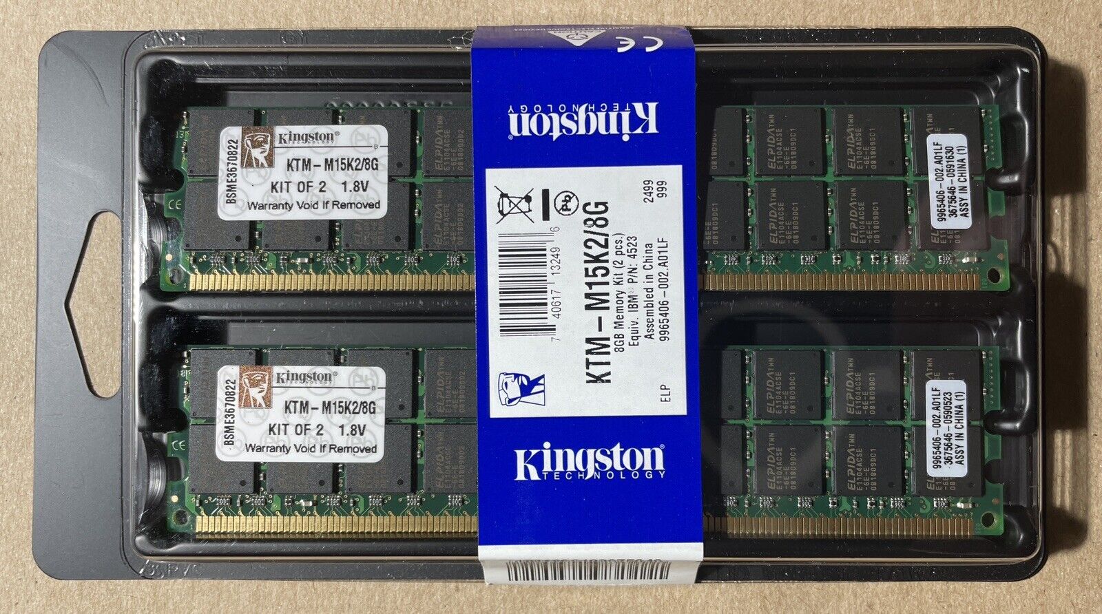 *NEW* KINGSTON KTM-M15K2/8G DDR2-667 PC2-5300 8GB ECC REG KIT (4G x2) FOR SERVER