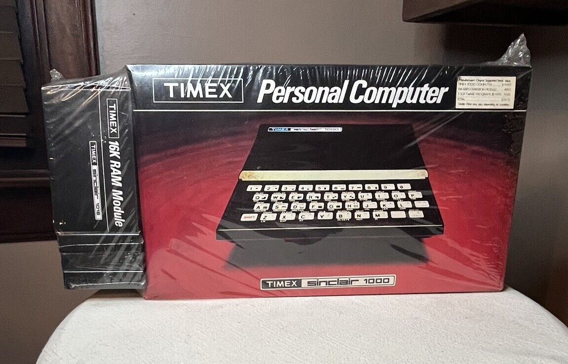 VINTAGE NIB/Sealed TIMEX Sinclair 1000 PC w 16K Module w 3 Cassettes RARE HTF