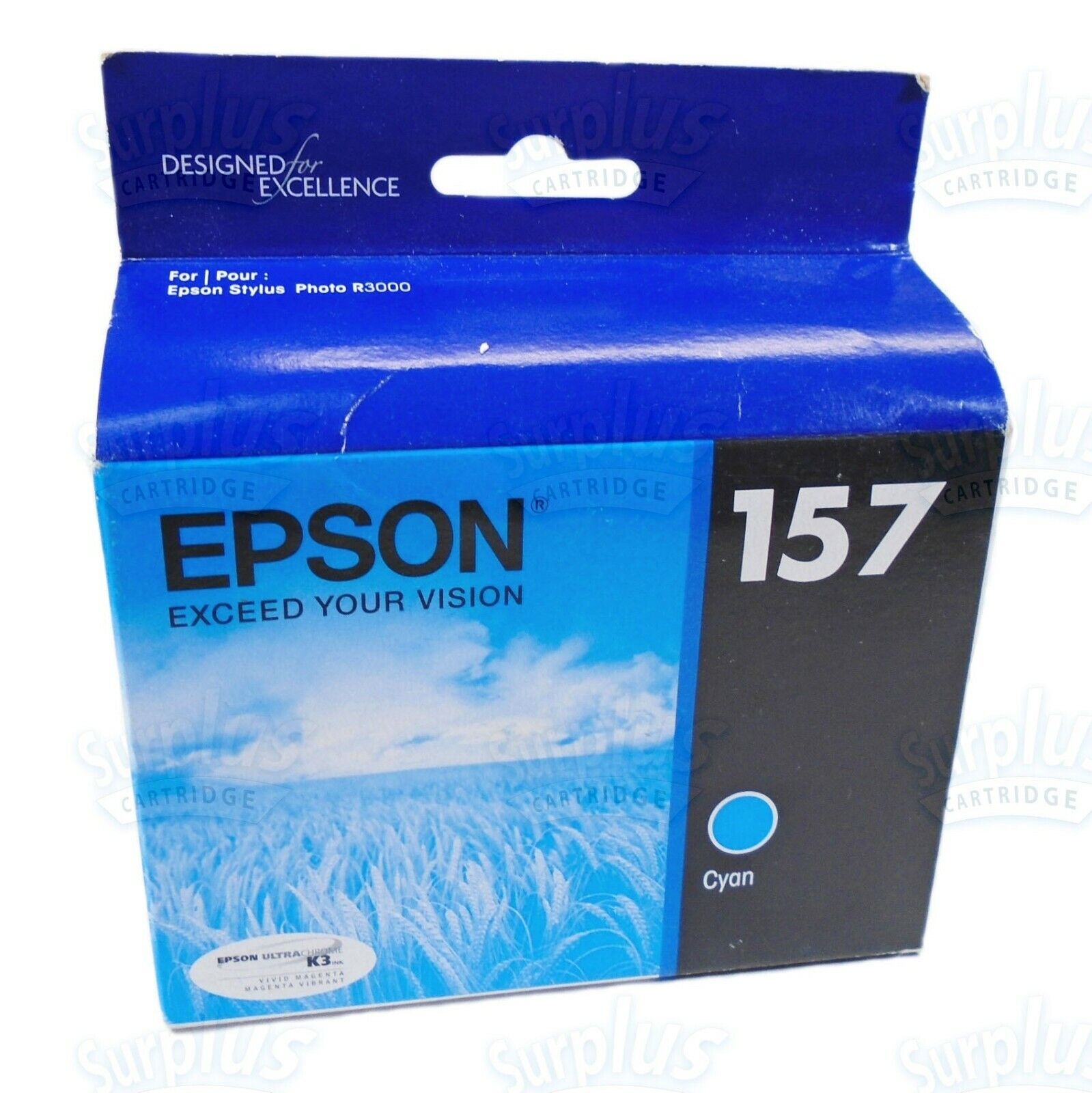 Genuine Epson 157 Cyan Ultrachrome K3 Ink T157 T1572 T157220 Stylus Photo R3000