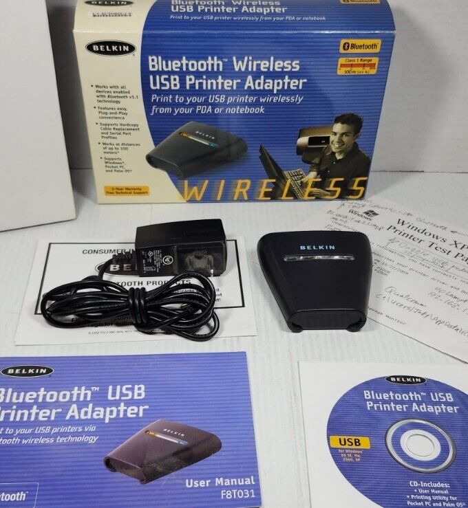 BELKIN F8T031 Bluetooth Wireless USB Printer Adapter Microsoft Pocket PC Palm