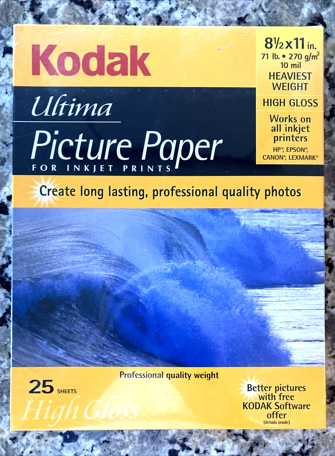 Kodak Ultima Picture Paper for Inkjet Prints 25 Sheets High Gloss 10 mil  8.5x11