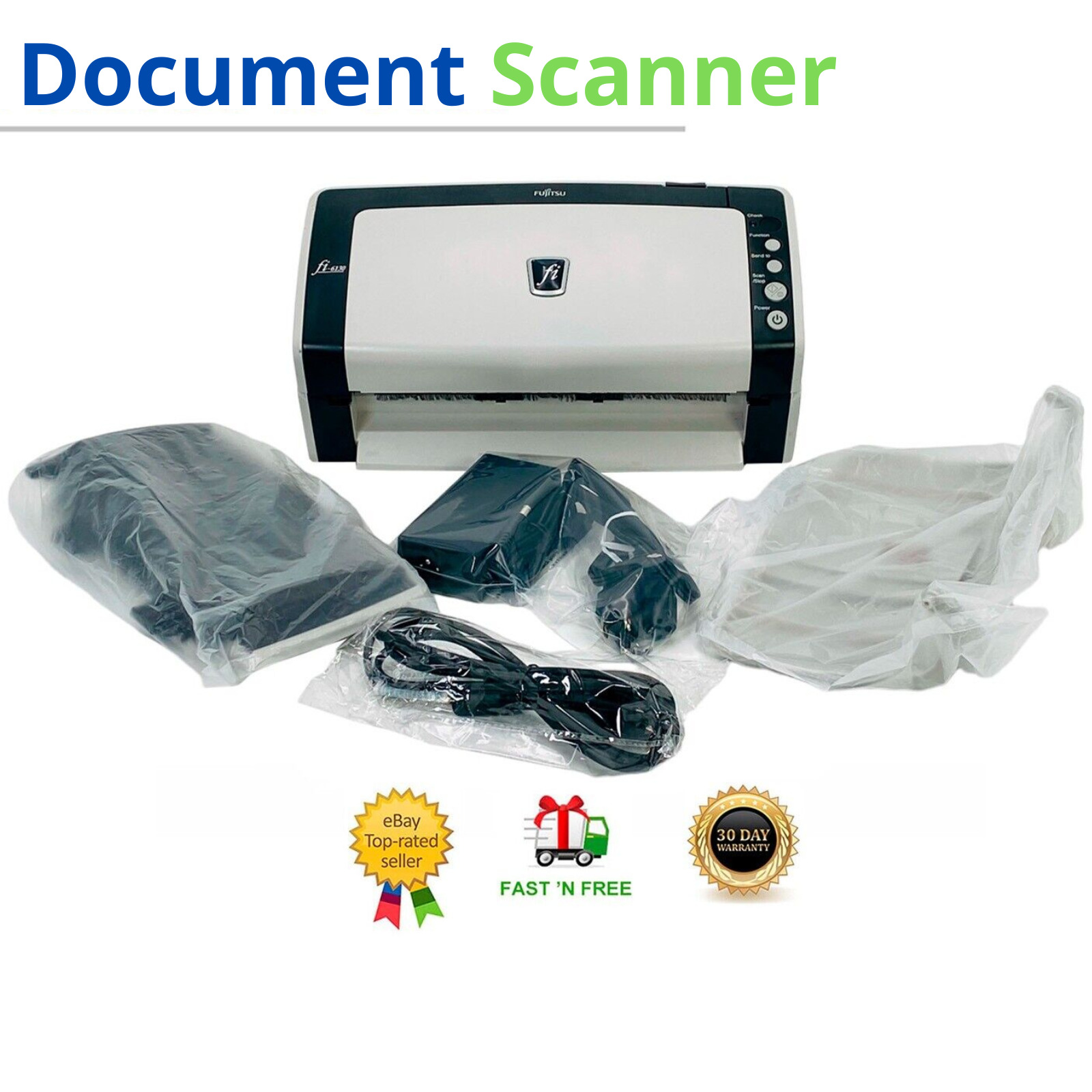 Duplex ADF Pass-Through Document Color Scanner w/NEW ROLLERS & ACCESSORIES