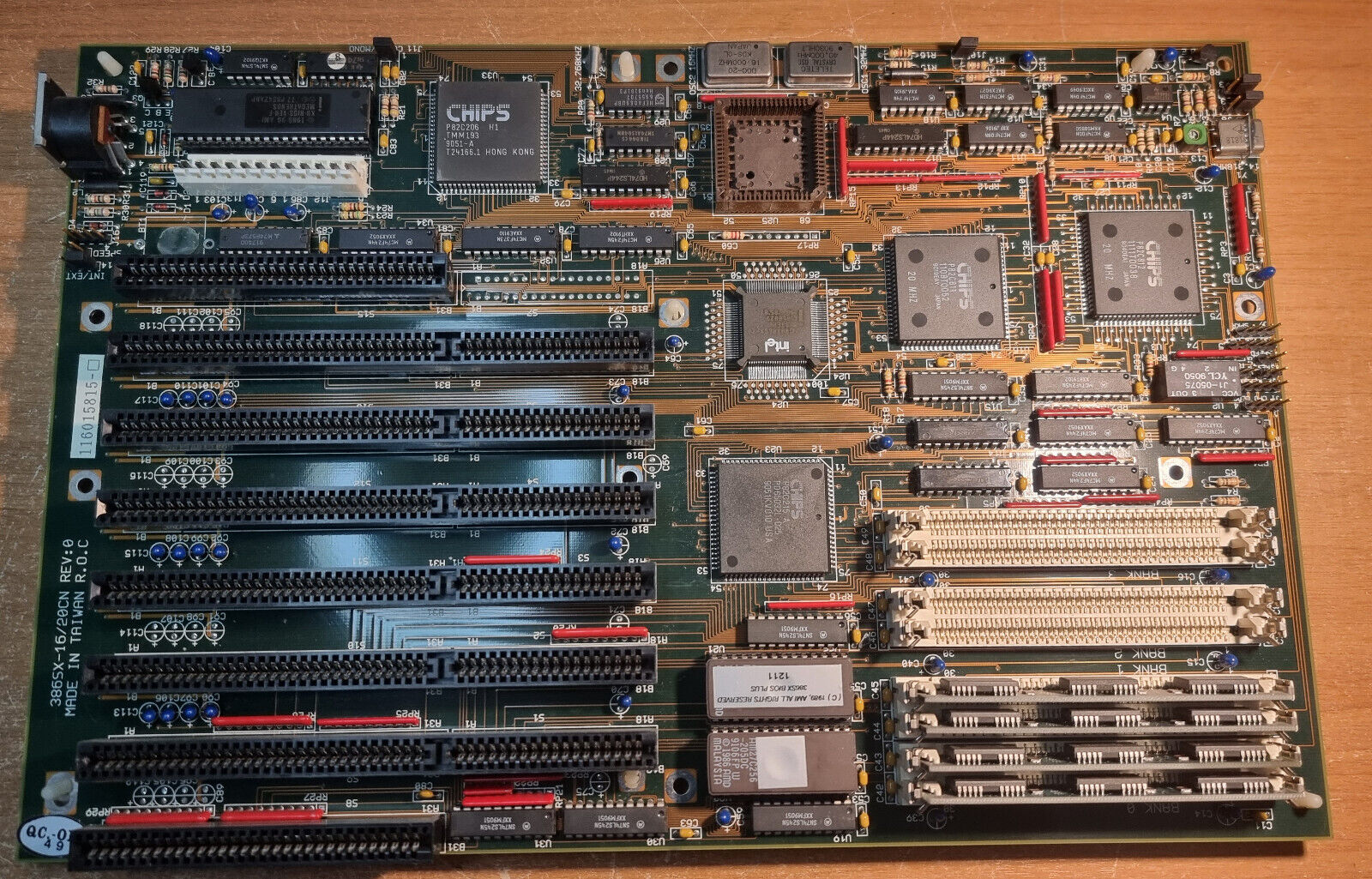 386SX-16/20CN rev:0 - 20Mhz motherboard