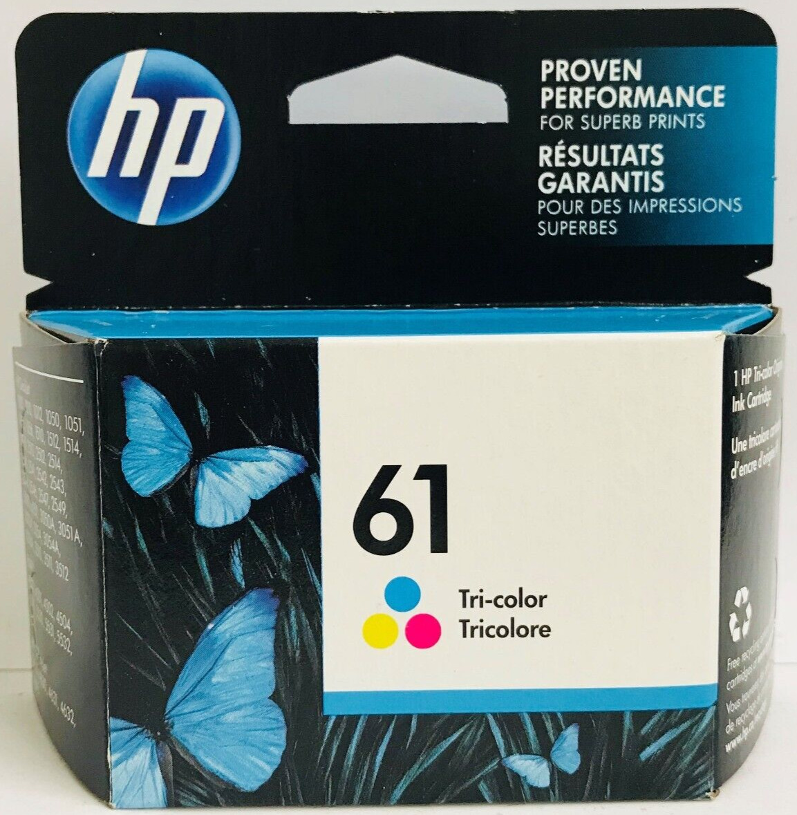 New Genuine HP 61 Color Ink Cartridge Retail Box Deskjet 1050 1055, 1510, 2050