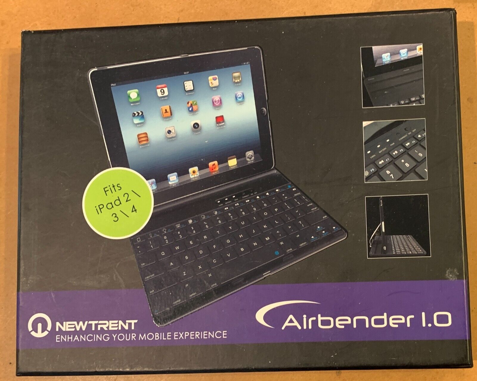 NewTrent Air Bender Bluetooth Keyboard Case for iPad 2,3,4 -New in Original Pkg